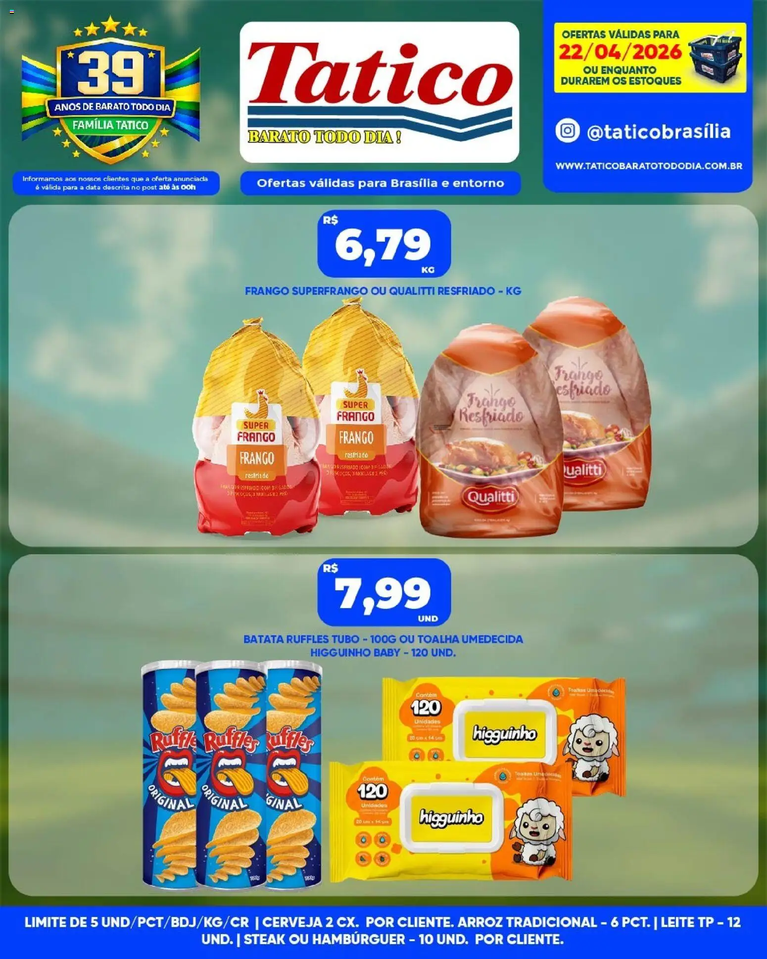 Tatico Folheto - válido de 22.04.2026 | Página: 7 | Produtos: Cerveja, Hambúrguer, Batata, Frango