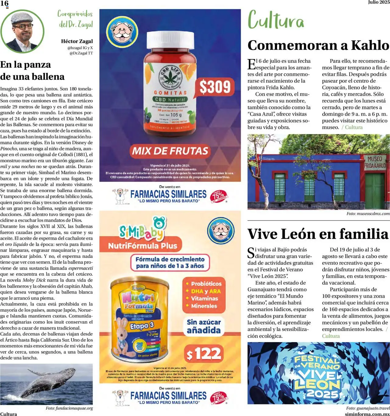 Nuevas ofertas de Farmacias Similares válidas en toda la República Mexicana desde el 01.07.2025. ¡Encuentra las mejores ofertas en Farmacias Similares catálogo! | Página: 16 | Productos: Pez, Leche, Pesa, Té