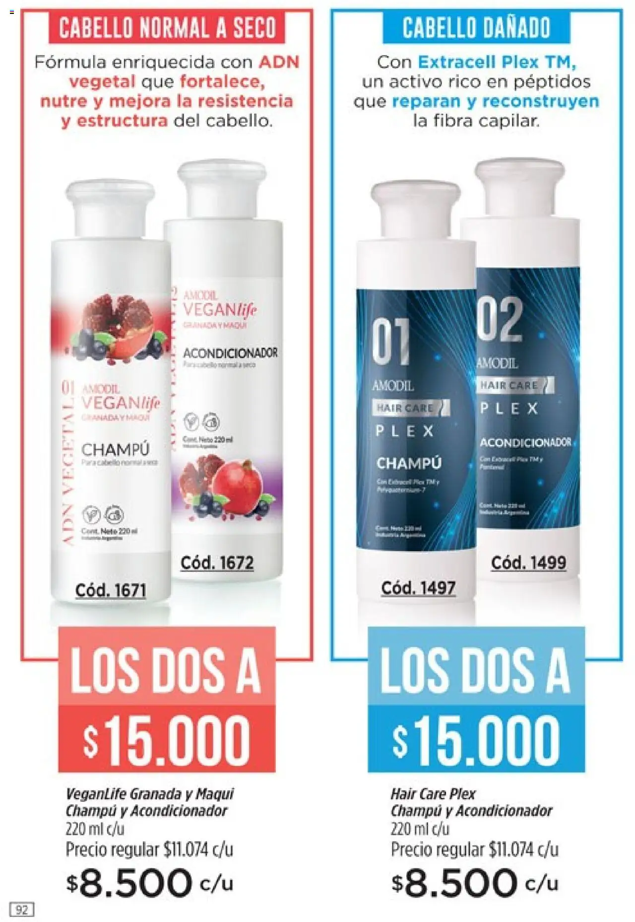 Catálogo Amodil Campaña 14 │ válido desde el 19.08.2025 | Página: 92 | Productos: Champú, Acondicionador