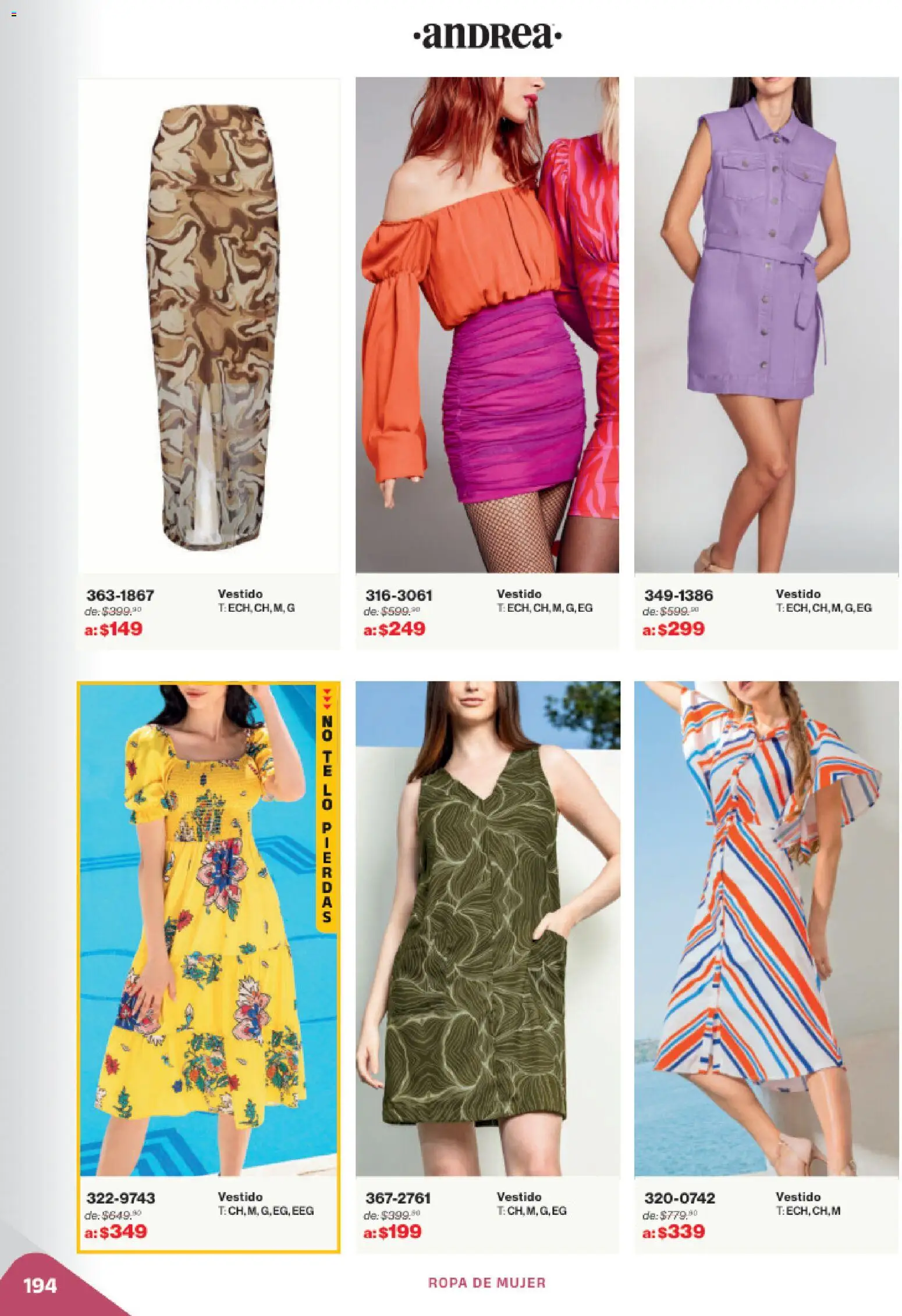 Nuevas ofertas de Andrea válidas en toda la República Mexicana desde el 02.11.2025. ¡Encuentra las mejores ofertas en Andrea catálogo Outlet! | Página: 194 | Productos: Ropa, Vestido