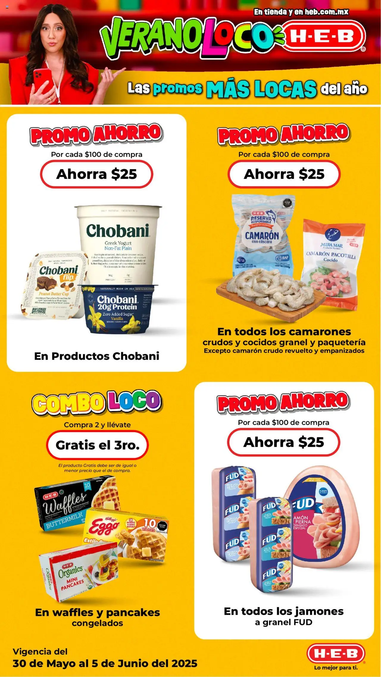 Nuevas ofertas de H-E-B válidas en toda la República Mexicana desde el 30.05.2025. ¡Encuentra las mejores ofertas en H-E-B folleto Verano Loco ! | Página: 6 | Productos: Chocolate