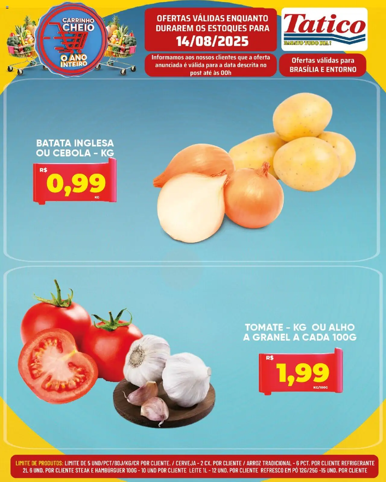 Tatico Folheto - válido de 15.08.2025 | Página: 33 | Produtos: Alho, Cerveja, Refrigerante, Batata