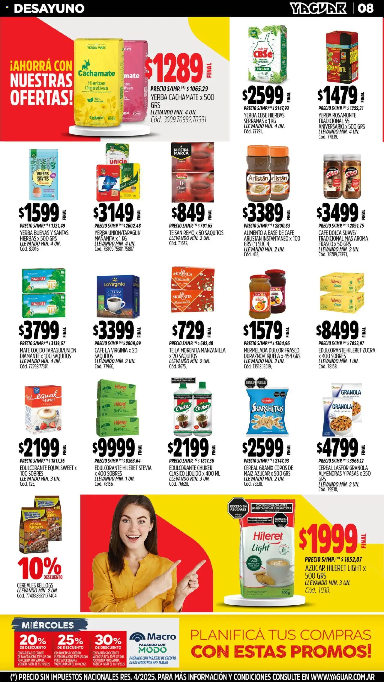 Yaguar - Parque Chacabuco │ válido desde el 13.10.2025 | Página: 8 | Productos: Banco, Maiz, Café, Mate cocido