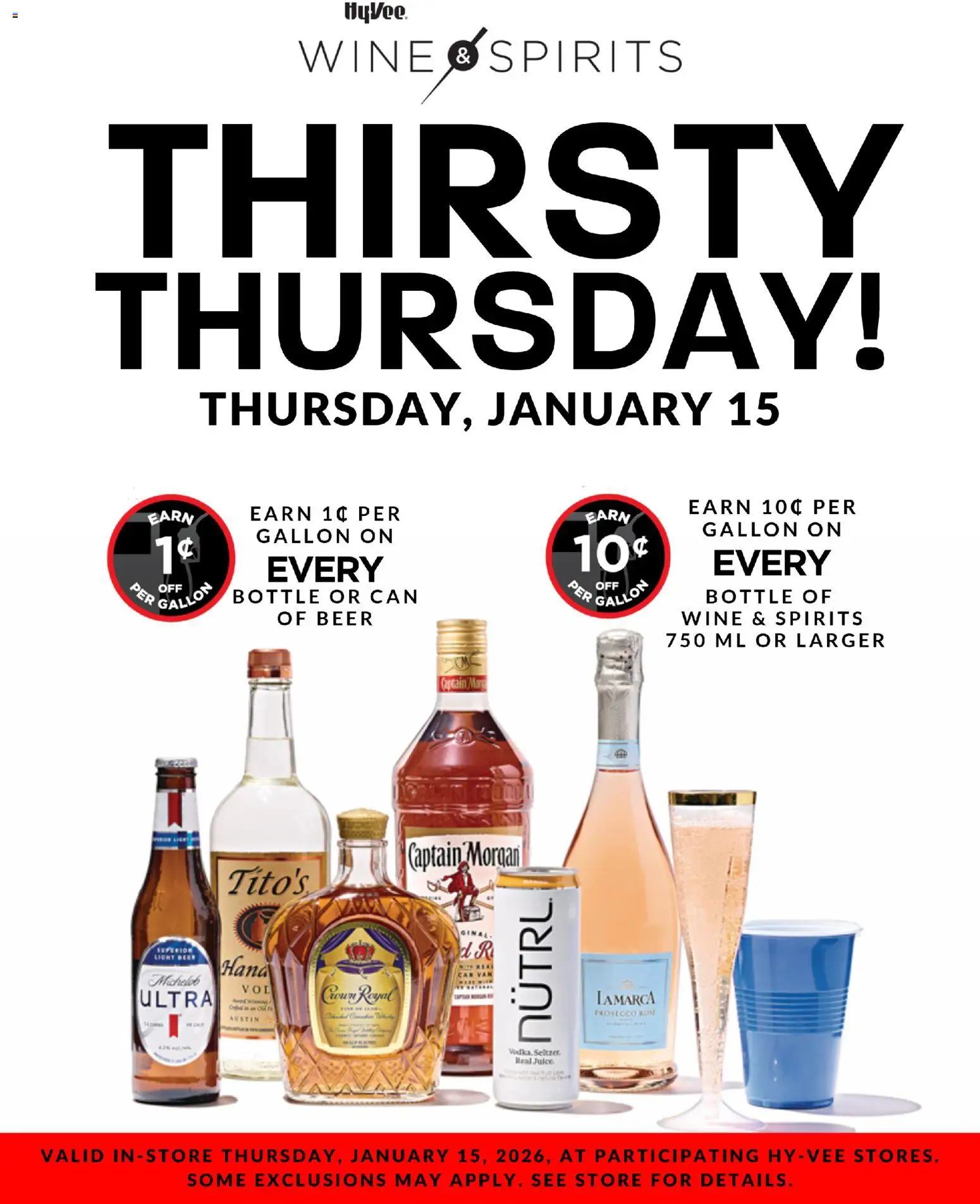 HyVee Thirsty Thursday - valid from 15.01.2026 | Page: 1 | Products: Juice, Wine, Beer