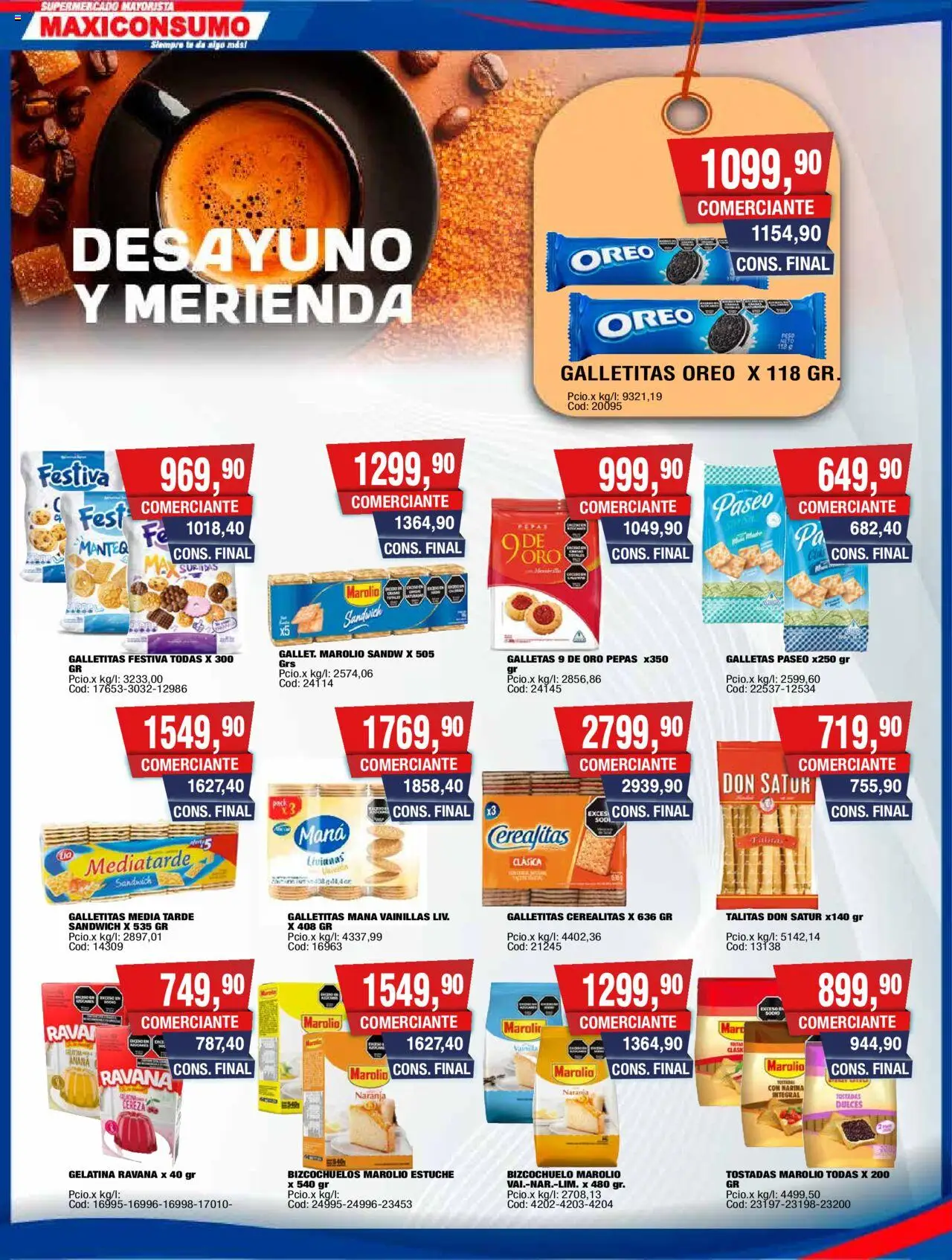Maxiconsumo ofertas │ válido desde el 29.09.2025 | Página: 7 | Productos: Gelatina, Estuche, Té, Galletas