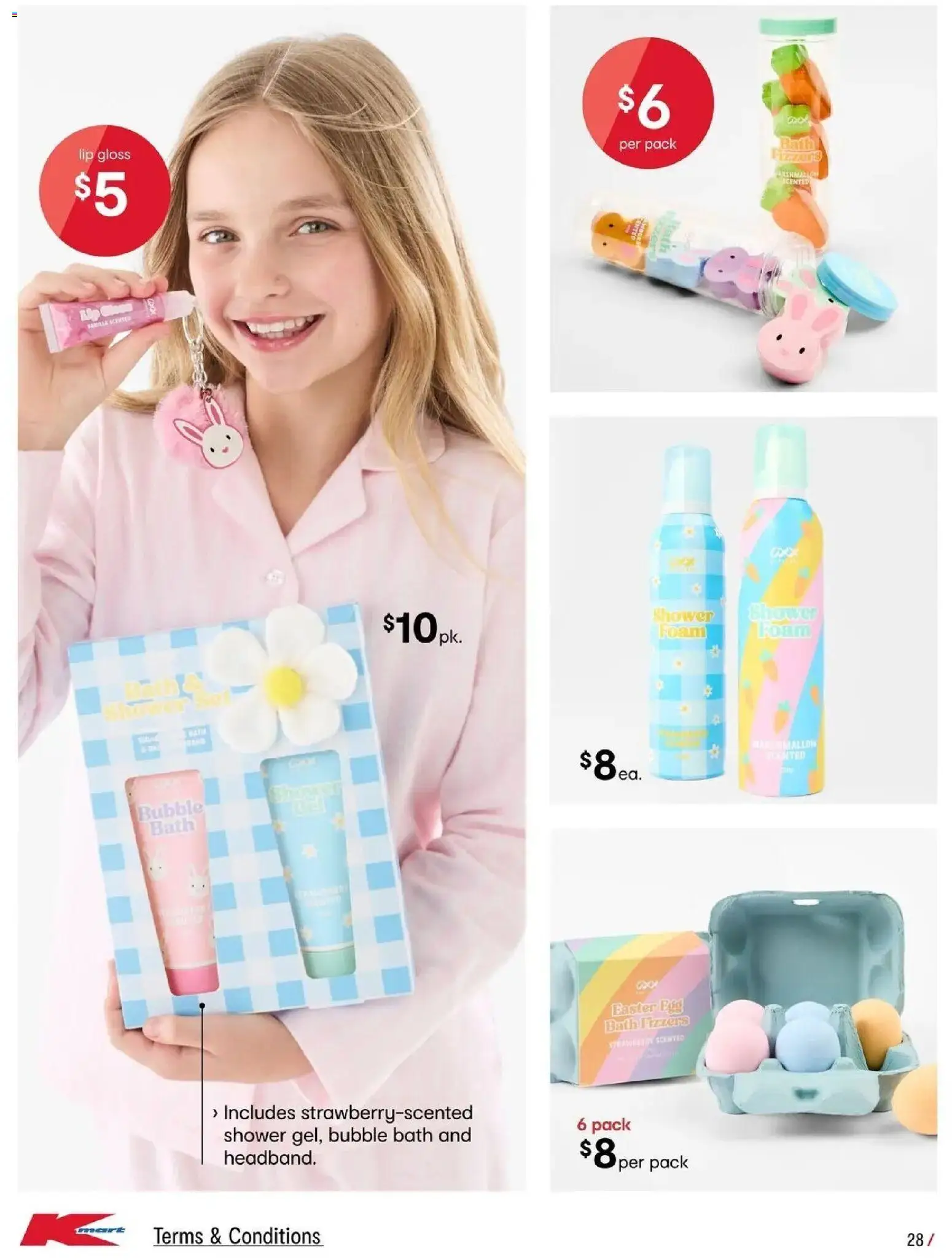 Kmart catalogue - valid from 26.03.2026 | Page: 28 | Products: Bath, Shower, Lip gloss, Bubble bath