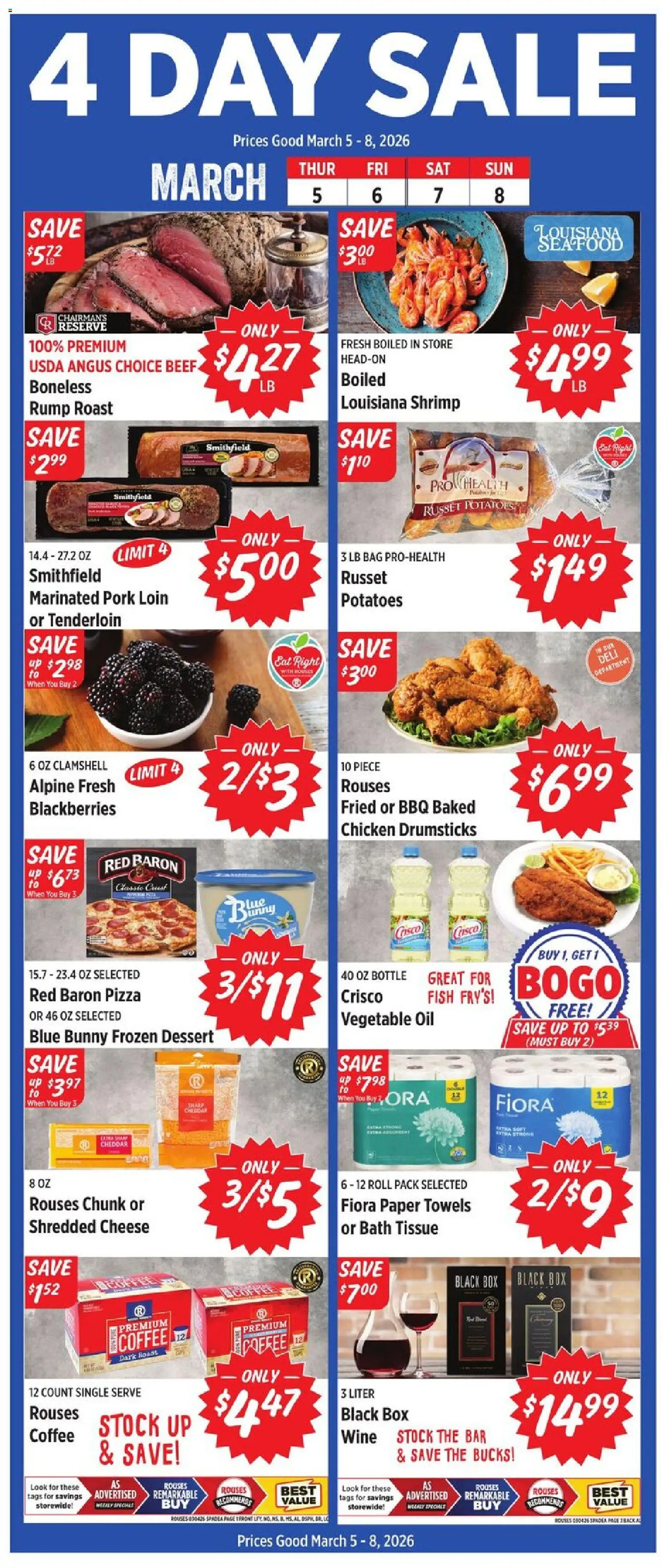 Rouses Weekly Ad - AL - valid from 04.03.2026 | Page: 2 | Products: Box, Bath, Seafood, Bag