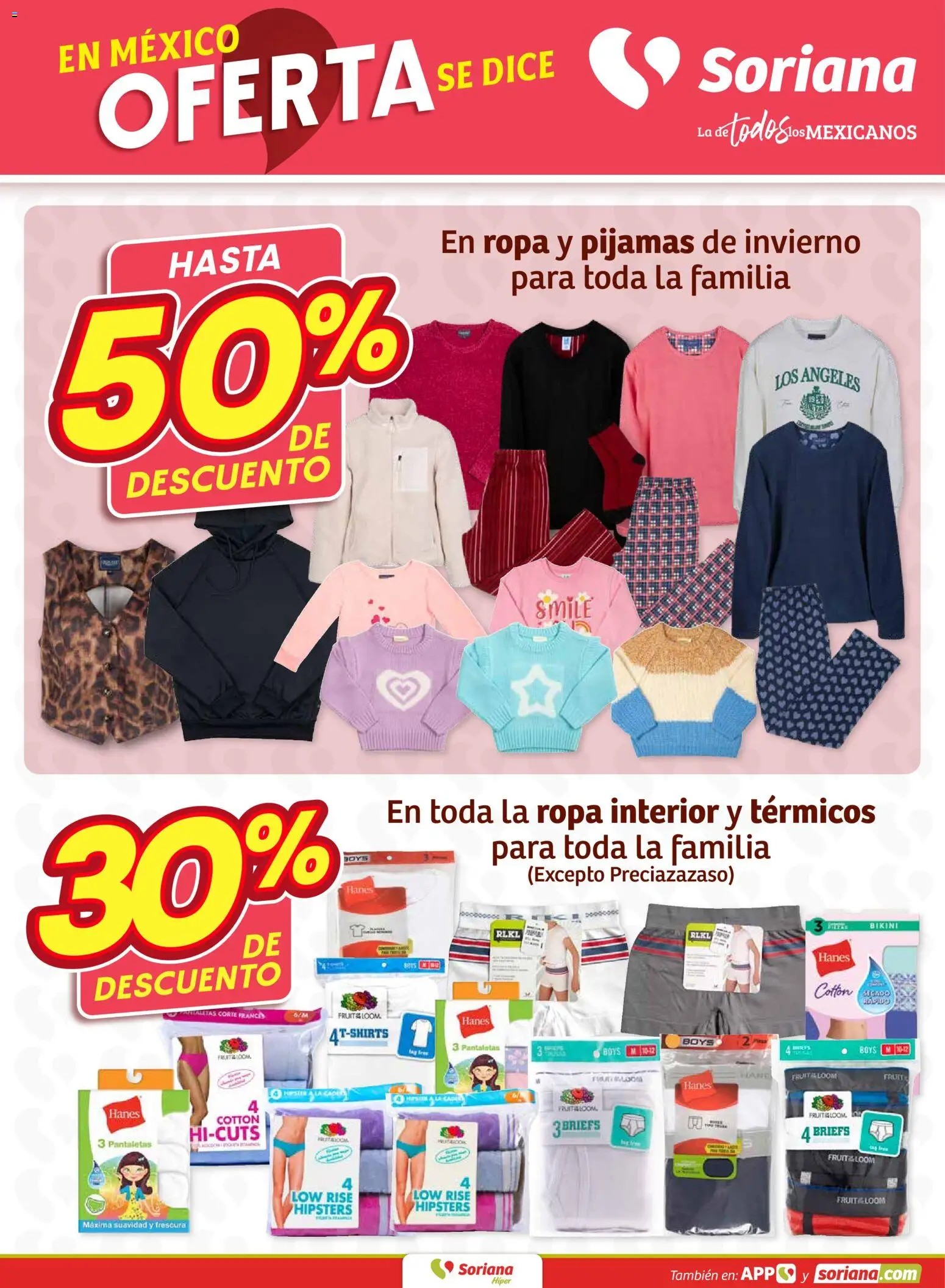 Nuevas ofertas de Soriana válidas en toda la República Mexicana desde el 16.01.2026. ¡Encuentra las mejores ofertas en Soriana - Fin de Semana Híper: Saltillo y Torreón! | Página: 13 | Productos: Pantaletas, Ropa, Ropa interior, Bikini
