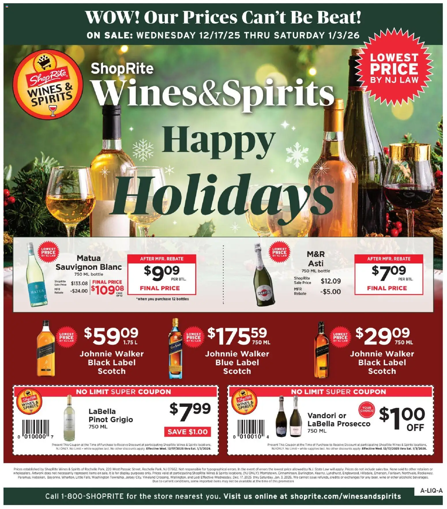 ShopRite Wine & Spirits - valid from 17.12.2025 | Page: 1 | Products: Wine, Case