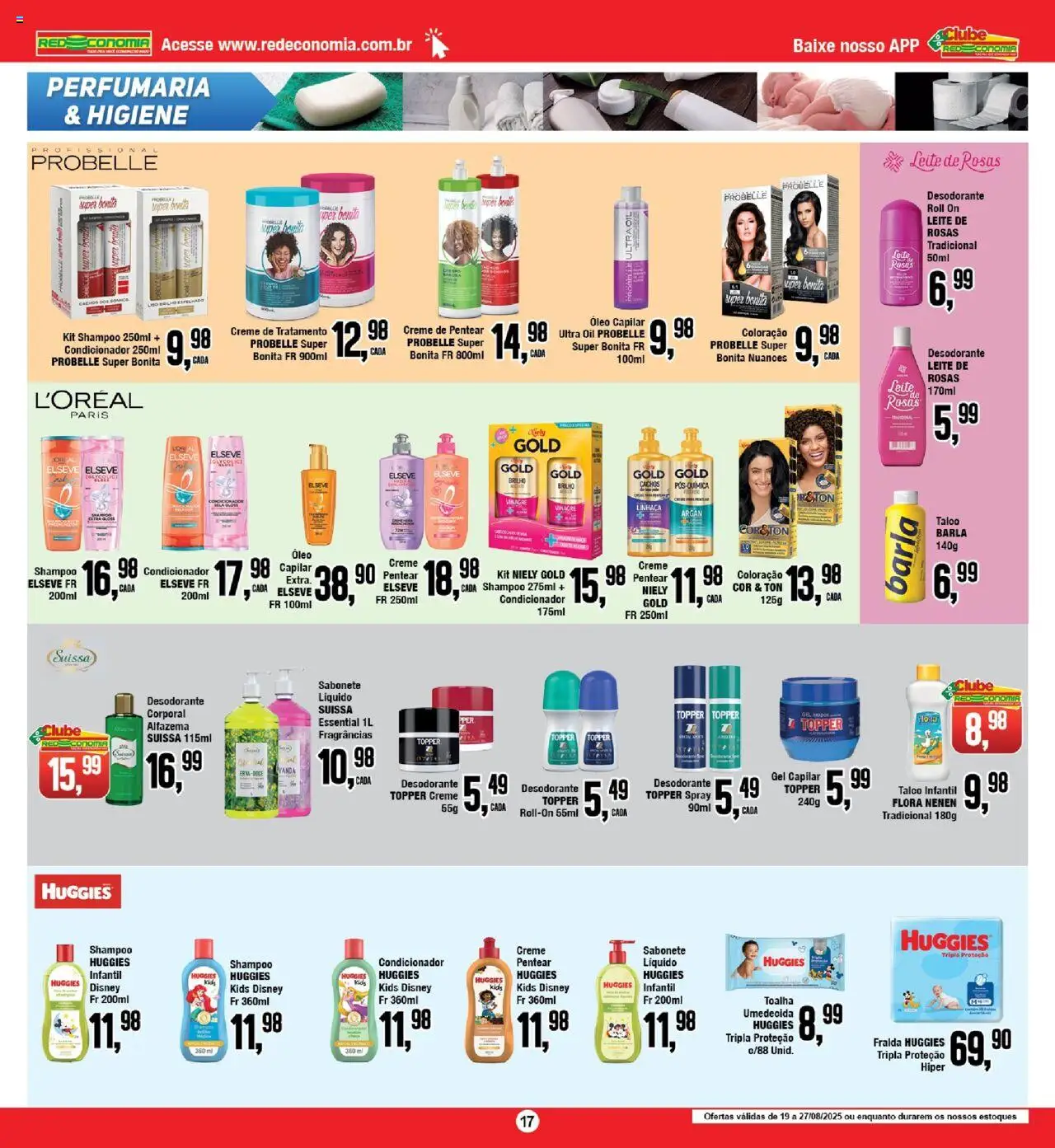 RedEconomia Folheto - válido de 19.08.2025 | Página: 17 | Produtos: Shampoo, Linhaça, Leite, Óleo