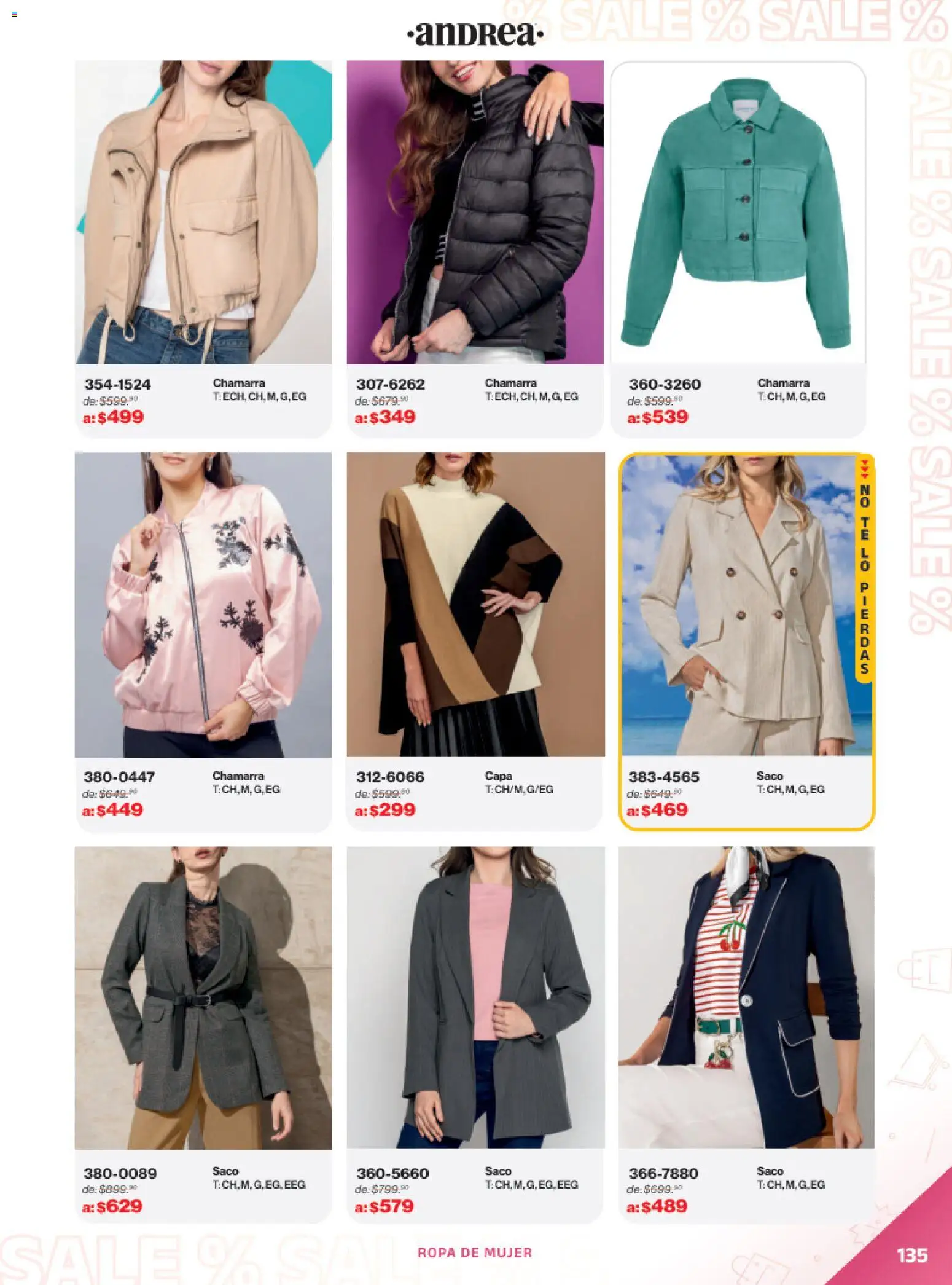 Nuevas ofertas de Andrea válidas en toda la República Mexicana desde el 21.12.2025. ¡Encuentra las mejores ofertas en Andrea catálogo Outlet! | Página: 135 | Productos: Sal, Chamarra, Ropa