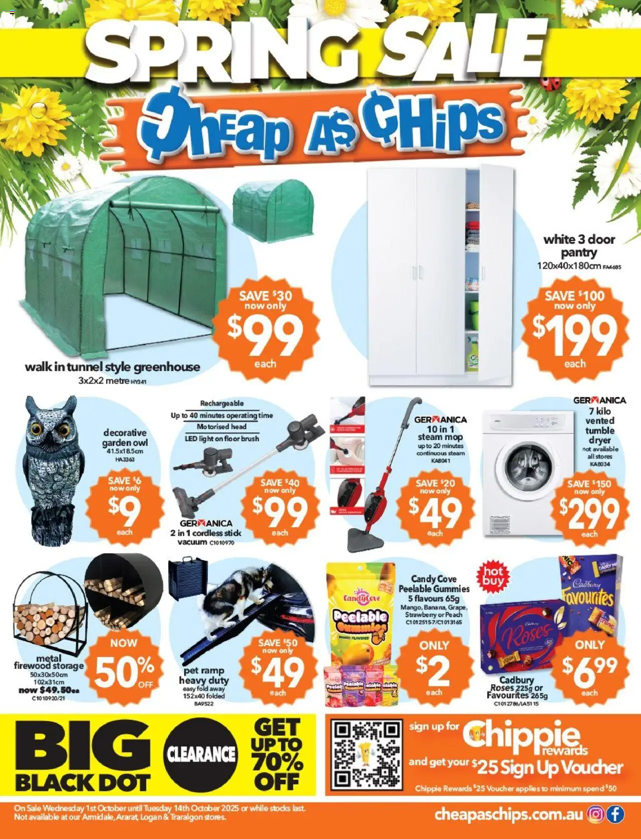 Cheap as Chips catalogue - valid from 01.10.2025 | Page: 1 | Products: Door, Brush, Chips, Greenhouse