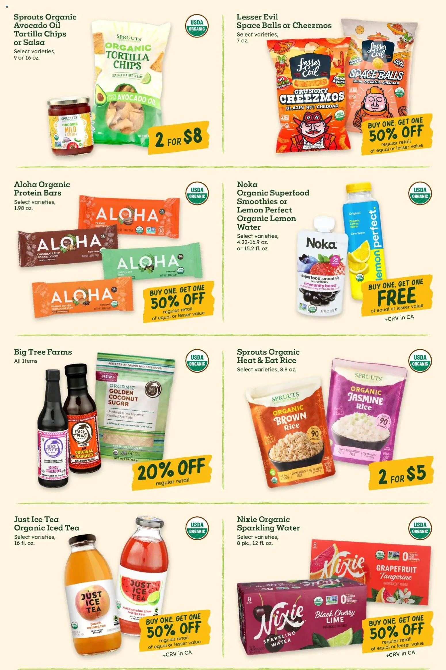 Sprouts Weekly Ad - valid from 08.04.2026 | Page: 11 | Products: Oil, Chocolate, Sauce, Salt
