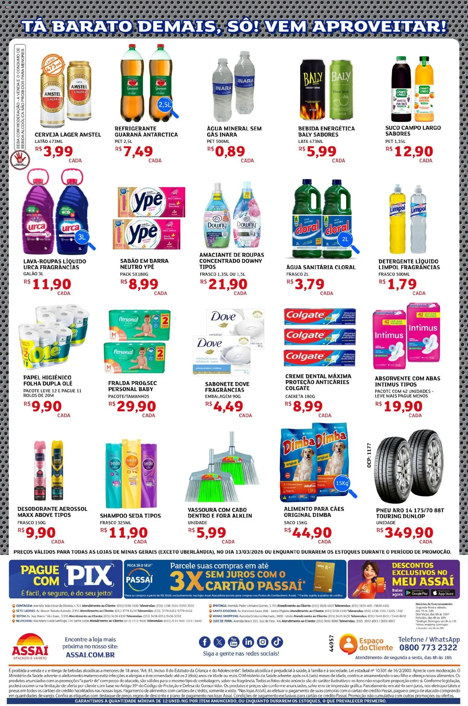 Assaí Atacadista Folheto - válido de 13.03.2026 | Página: 2 | Produtos: Cerveja, Creme, Dove, Vassoura