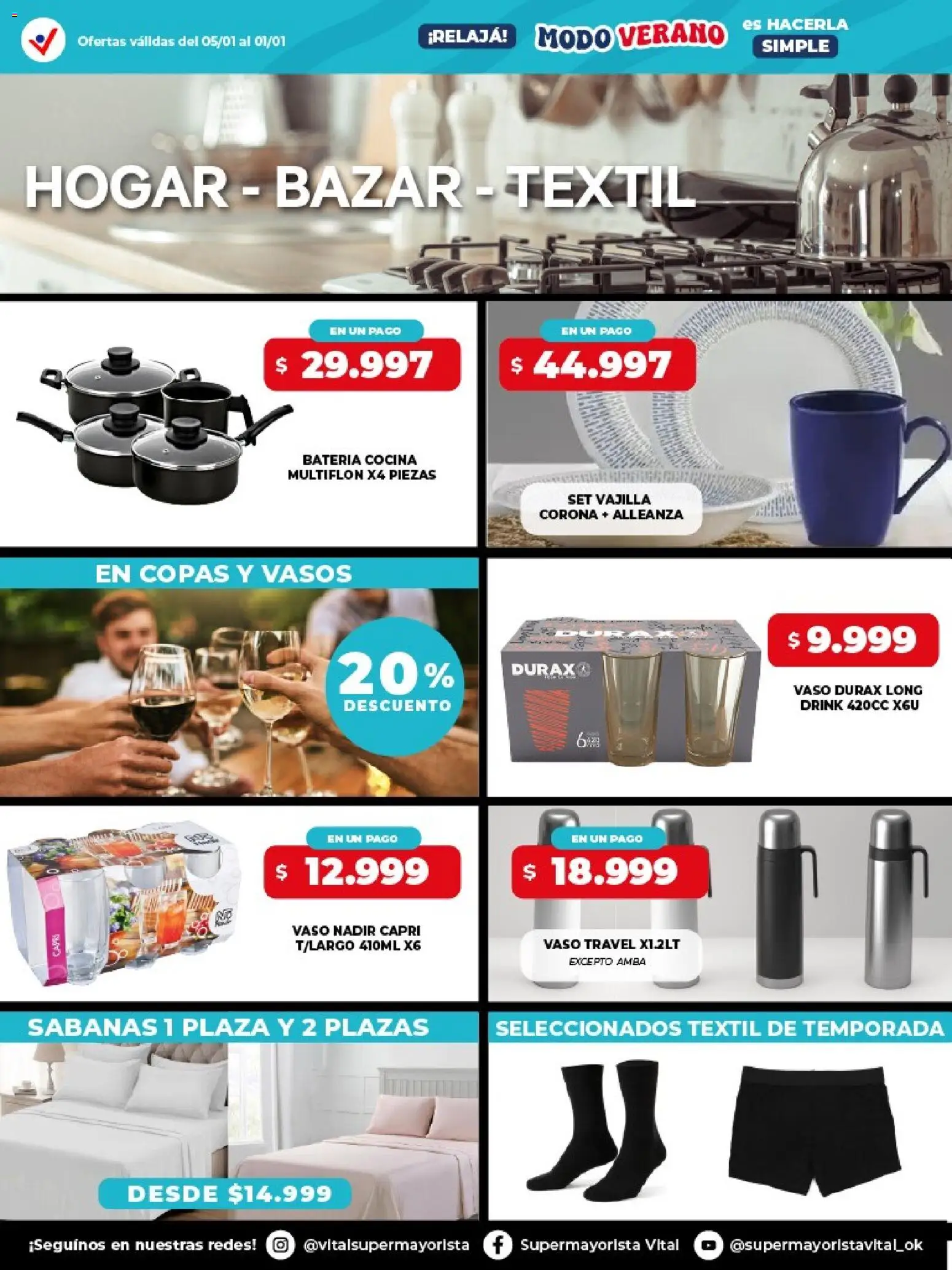 Vital - Especial de nonfood │ válido desde el 05.01.2026 | Página: 4 | Productos: Cocina, Sabanas, Batería, Vasos