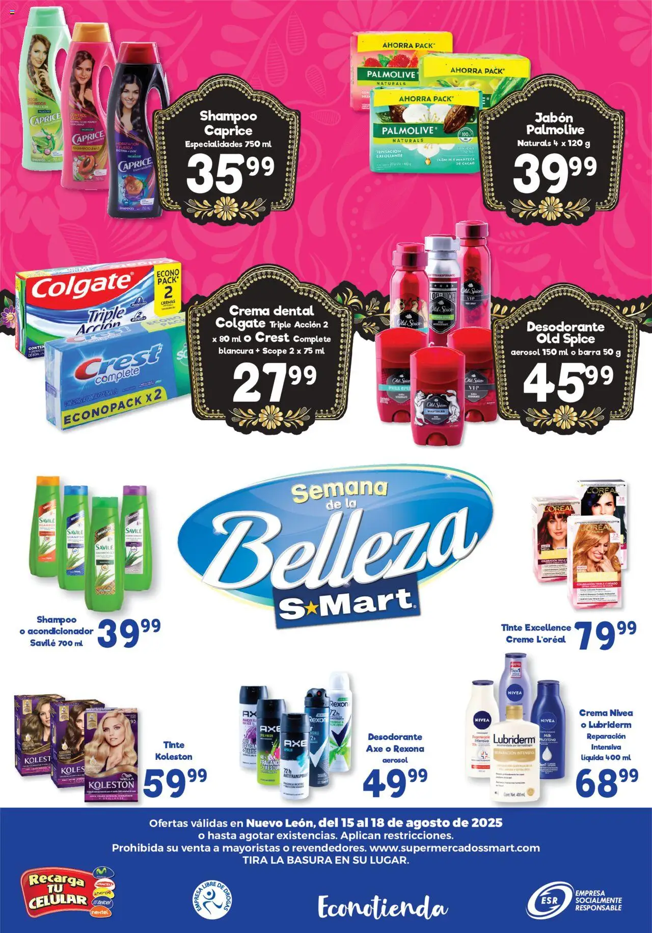 Nuevas ofertas de S-Mart válidas en toda la República Mexicana desde el 15.08.2025. ¡Encuentra las mejores ofertas en S-Mart - Folleto - Monterrey! | Página: 6 | Productos: Desodorante, Cacao, Body, Jabón