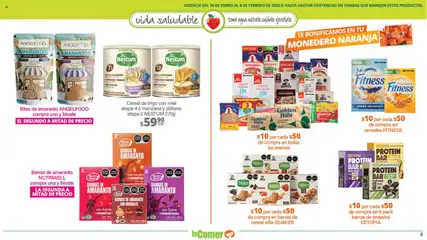 Vista previa de La Comer folleto Vida Saludable, nuevo folleto de la tienda, válido en México a partir del 16.01.2026 | Página: 6 | Productos: Plátano, Monedero, Chocolate, Cereales