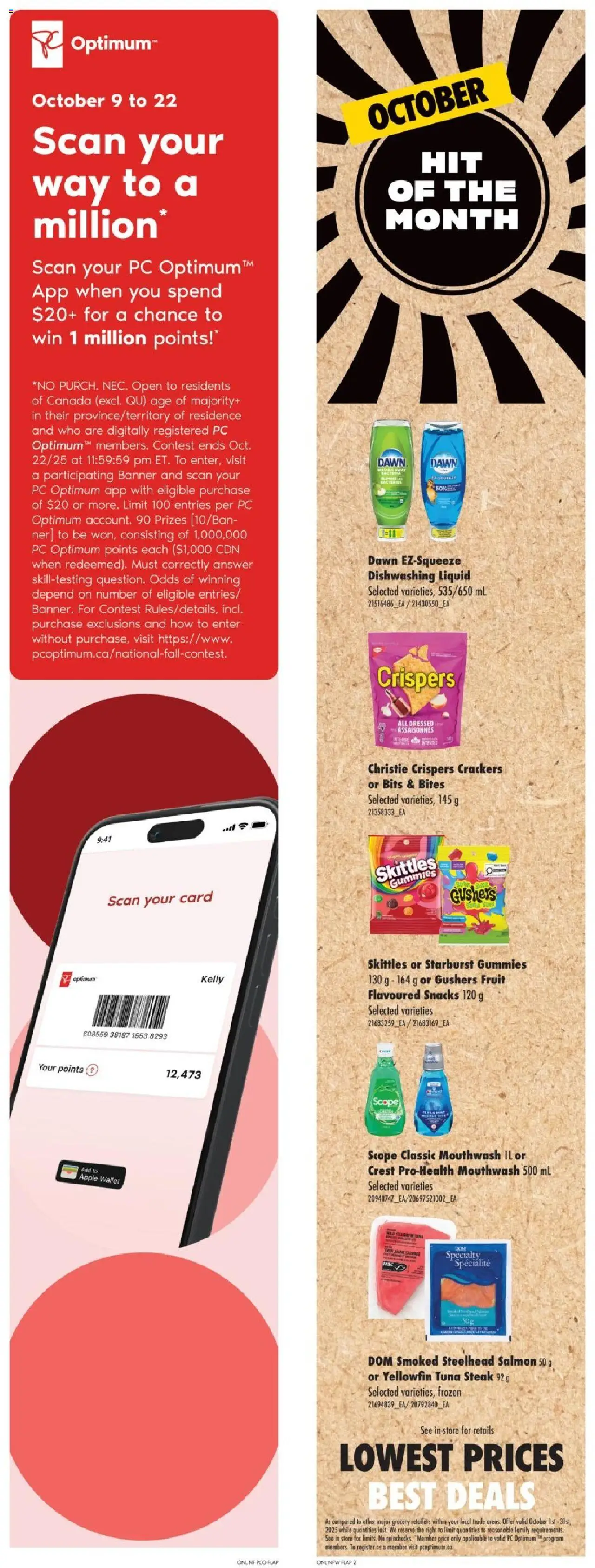 No Frills flyer valid from 09.10.2025 | Page: 2 | Products: Wallet, PC, Mouthwash