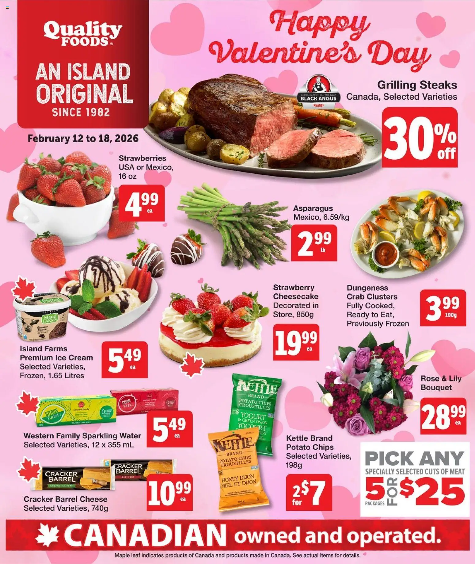 Quality Foods flyer valid from 12.02.2026 | Page: 1 | Products: Cream, Ice cream, Cheese, Yogurt