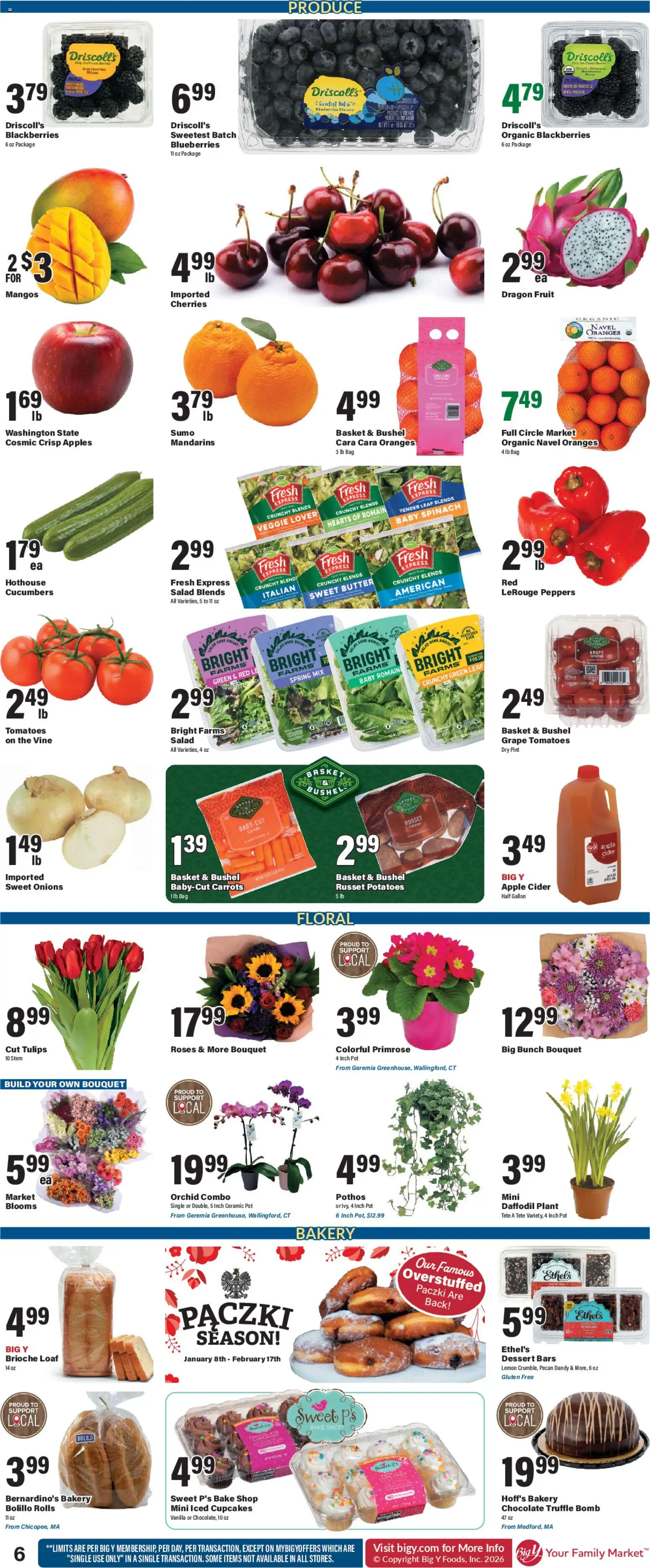 Big Y Weekly Ad - valid from 15.01.2026 | Page: 9 | Products: Apples, Oranges, Salad, Lemon