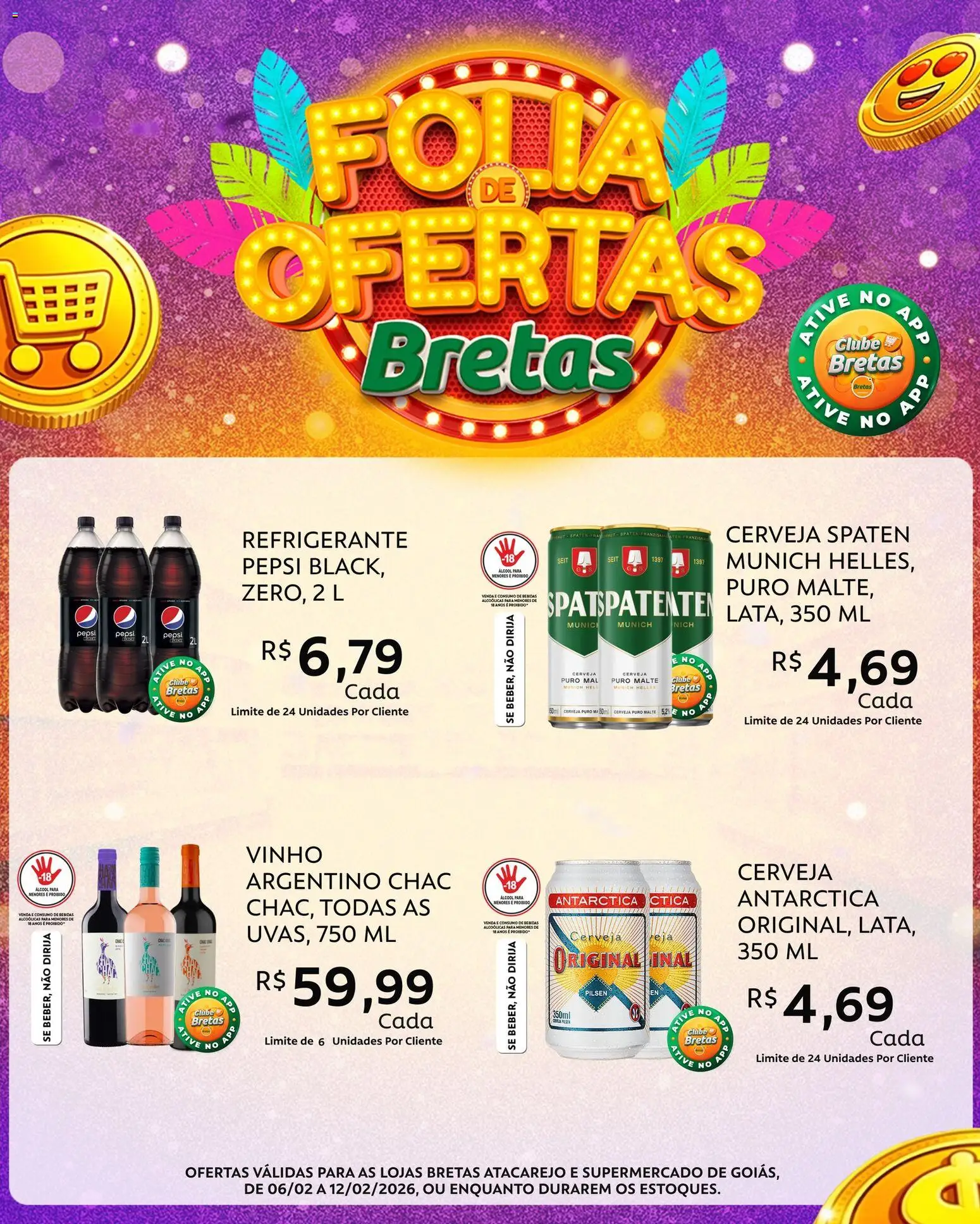 Bretas Folheto - válido de 06.02.2026 | Página: 5 | Produtos: Vinho, Cerveja, Refrigerante