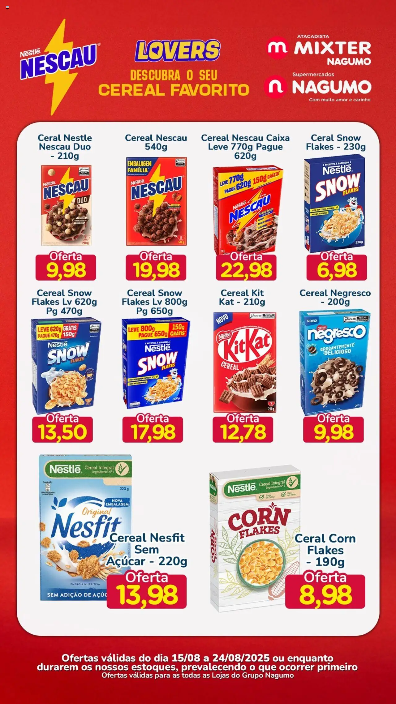 Nagumo Folheto - válido de 15.08.2025 | Página: 1 | Produtos: Nescau, Caixa, Açúcar