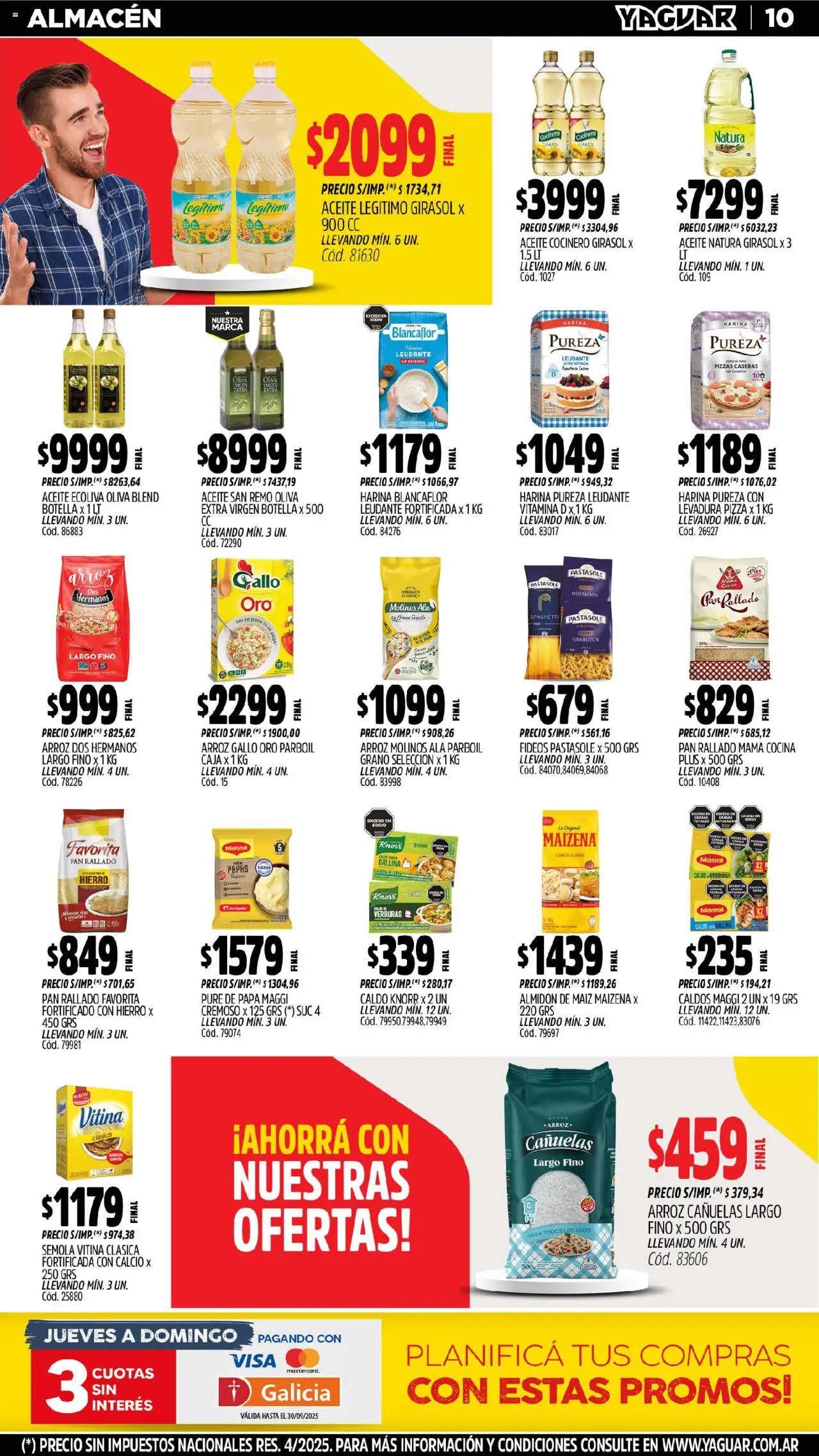 Yaguar - Misiones │ válido desde el 15.09.2025 | Página: 12 | Productos: Botella, Pan, Pizza, Fideos