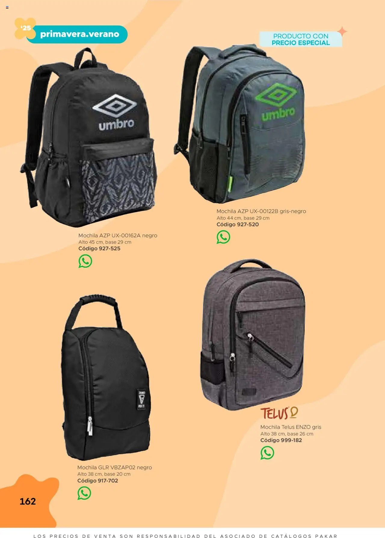 Nuevas ofertas de SC Pakar válidas en toda la República Mexicana desde el 31.01.2025. ¡Encuentra las mejores ofertas en SC Pakar catálogo Ropa! | Página: 162 | Productos: Mochila