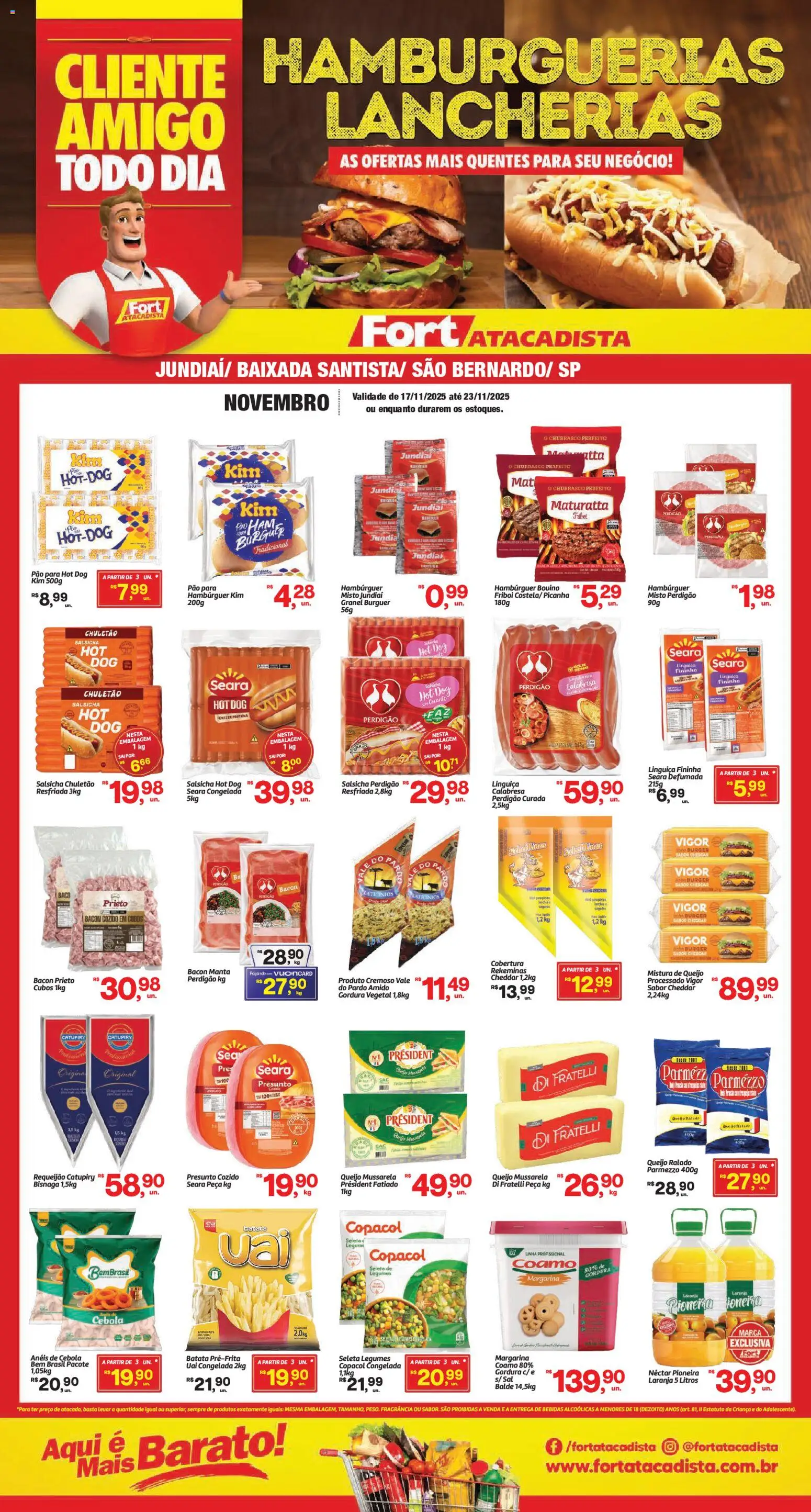 Fort Atacadista Folheto - válido de 17.11.2025 | Página: 1 | Produtos: Cebola, Presunto, Chuletão, Batata