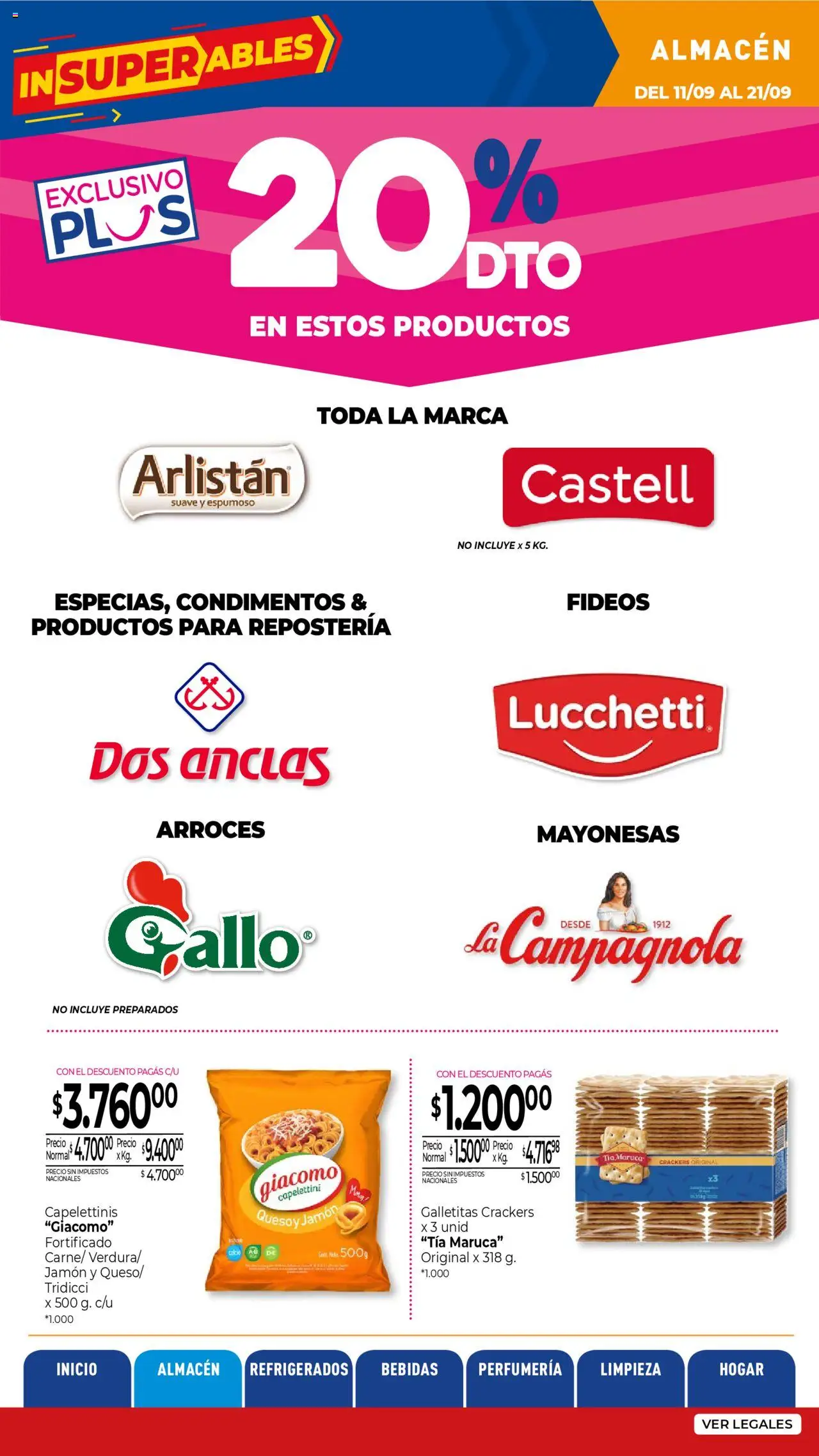 La Anonima - Insuperables - z5 │ válido desde el 11.09.2025 | Página: 12 | Productos: Galletitas, Jamón, Fideos
