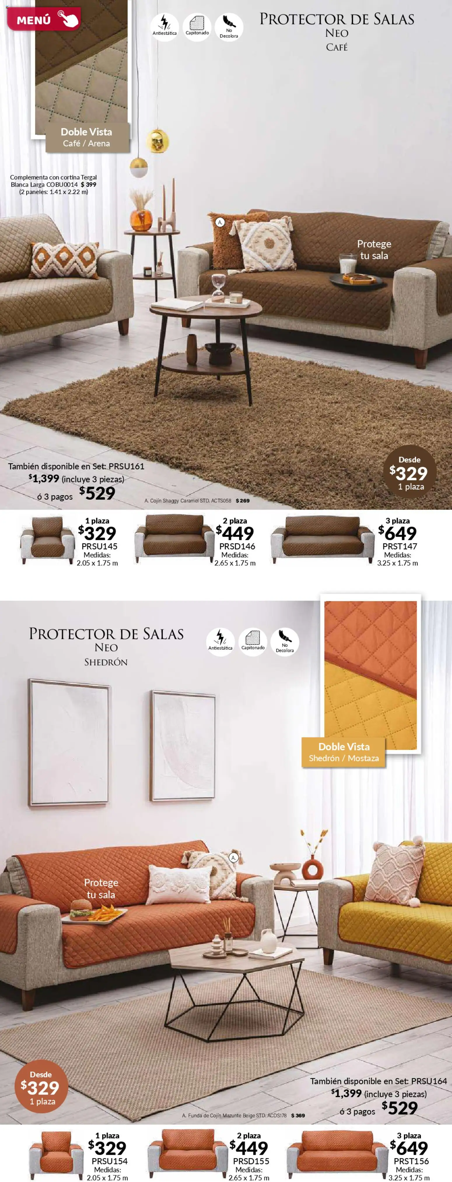 Nuevas ofertas de Colchas Concord válidas en toda la República Mexicana desde el 01.02.2026. ¡Encuentra las mejores ofertas en Colchas Concord catálogo! | Página: 128 | Productos: Mostaza, Café, Funda