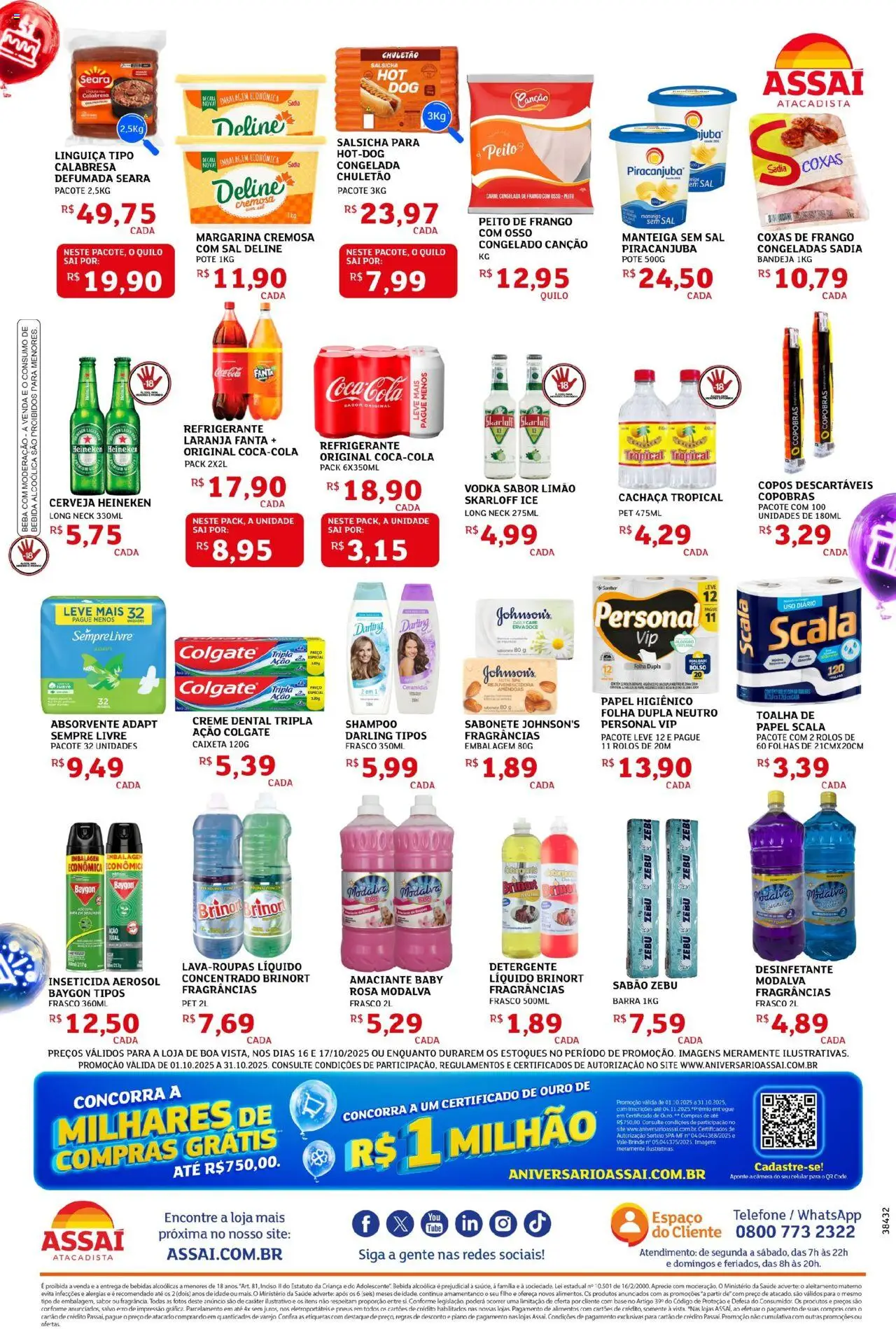 Assaí Atacadista Folheto - válido de 16.10.2025 | Página: 2 | Produtos: Refrigerante, Sempre Livre, Absorvente, Desinfetante