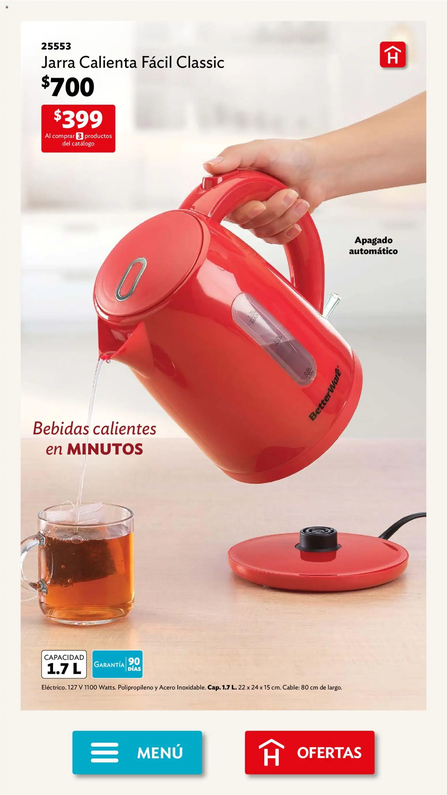 Nuevas ofertas de Betterware válidas en toda la República Mexicana desde el 05.01.2026. ¡Encuentra las mejores ofertas en Betterware campaña 1 2026! | Página: 4 | Productos: Cable, Jarra