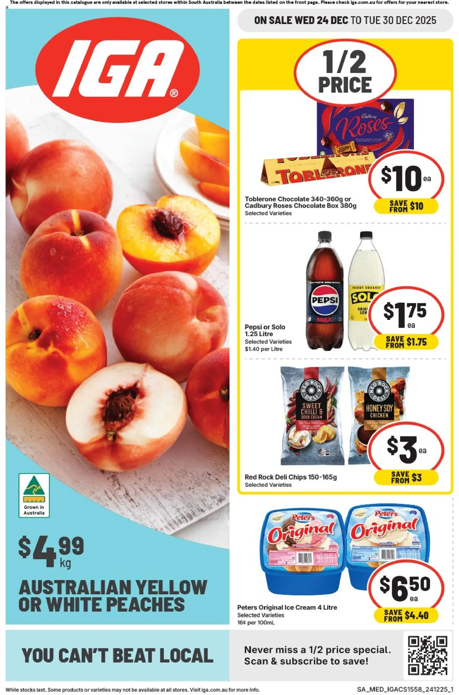 IGA catalogue - valid from 24.12.2025 | Page: 1 | Products: Honey, Chips, Cream, Ice cream