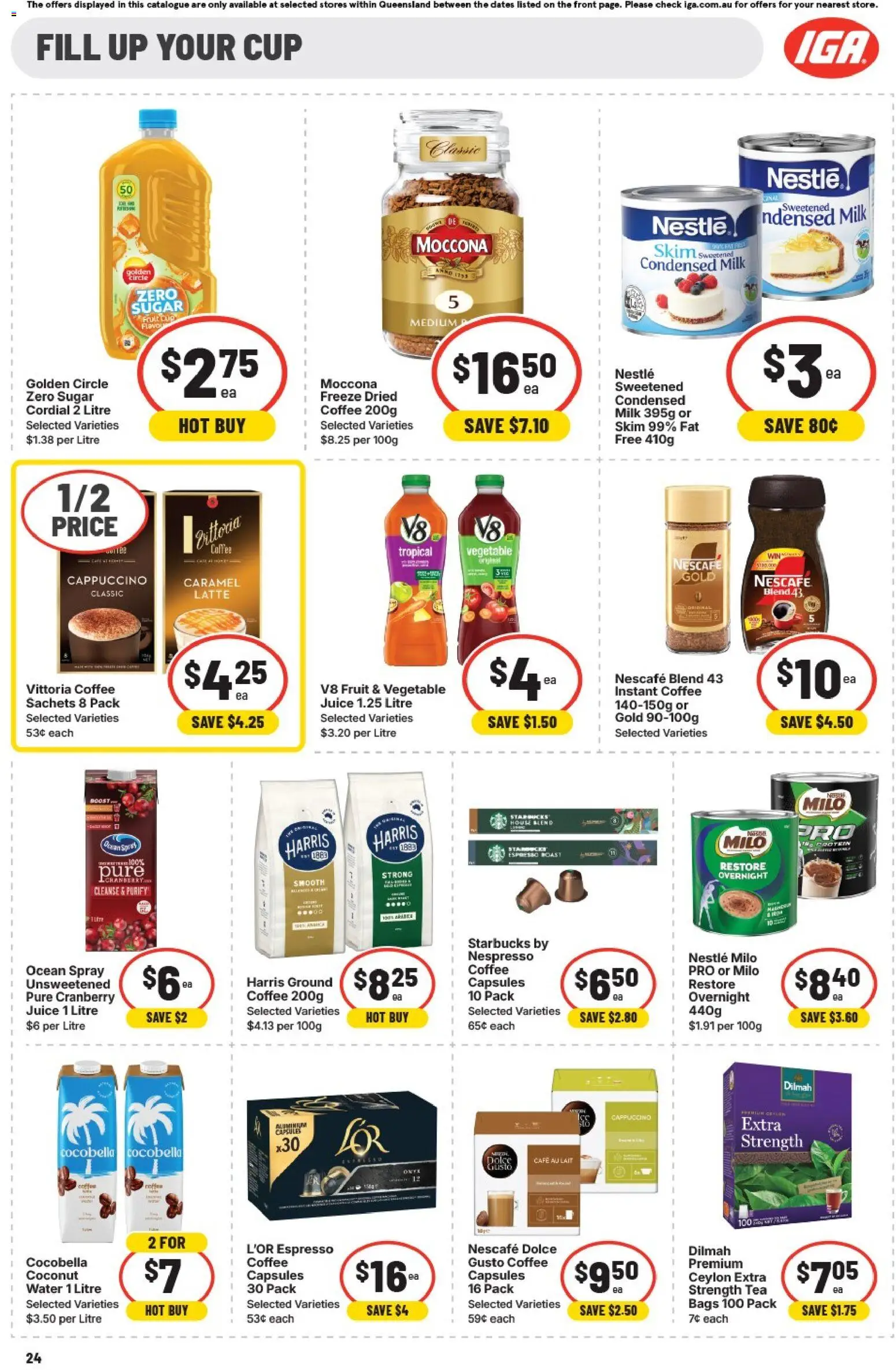 IGA catalogue - valid from 25.02.2026 | Page: 25 | Products: Milk, Coffee, Tea, Water
