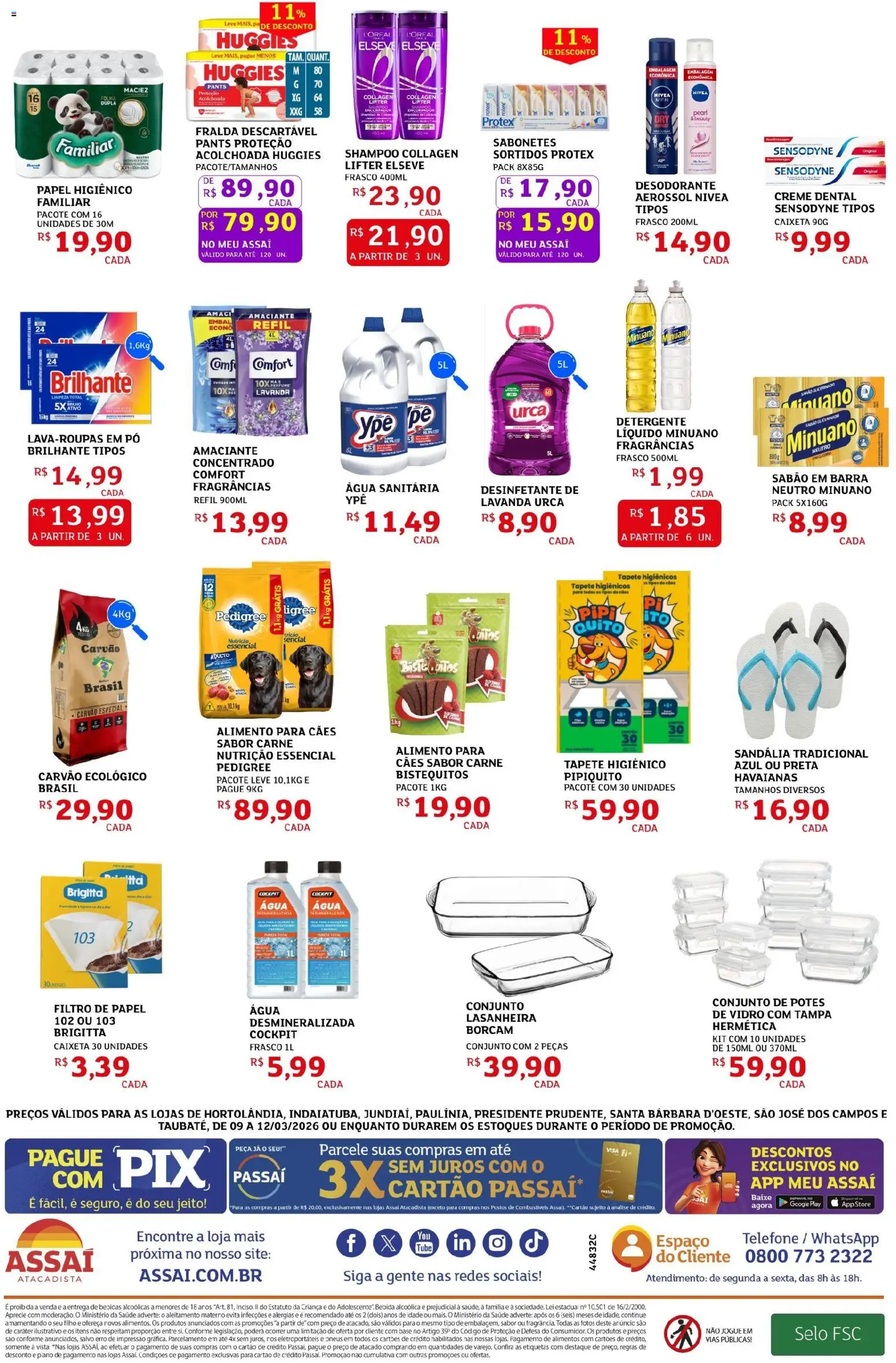 Assaí Atacadista Folheto - válido de 09.03.2026 | Página: 4 | Produtos: Perfume, Desodorante, Detergente, Papel higiênico