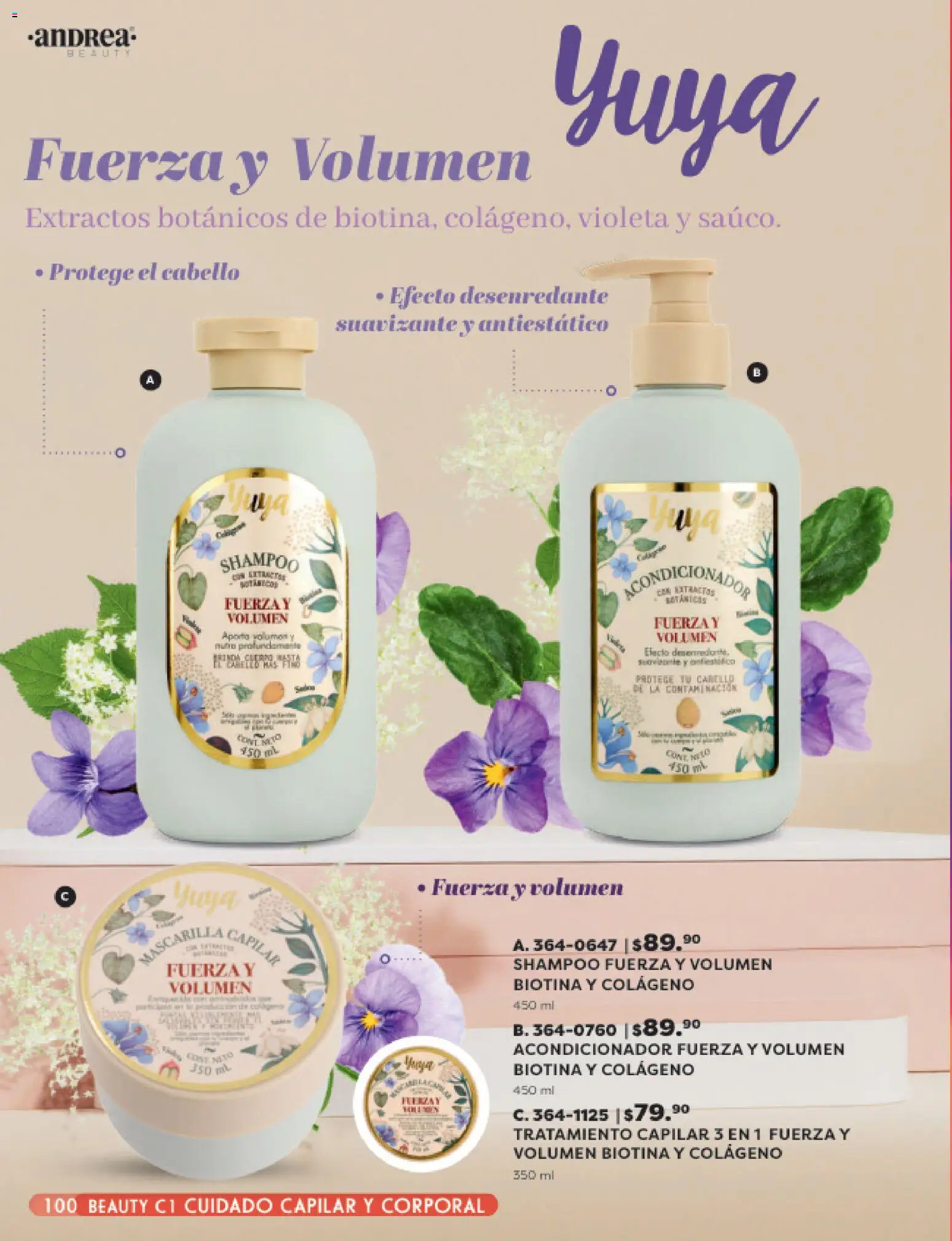 Nuevas ofertas de Andrea válidas en toda la República Mexicana desde el 25.01.2026. ¡Encuentra las mejores ofertas en Andrea catálogo Beauty! | Página: 100 | Productos: Suavizante, Mascarilla, Acondicionador