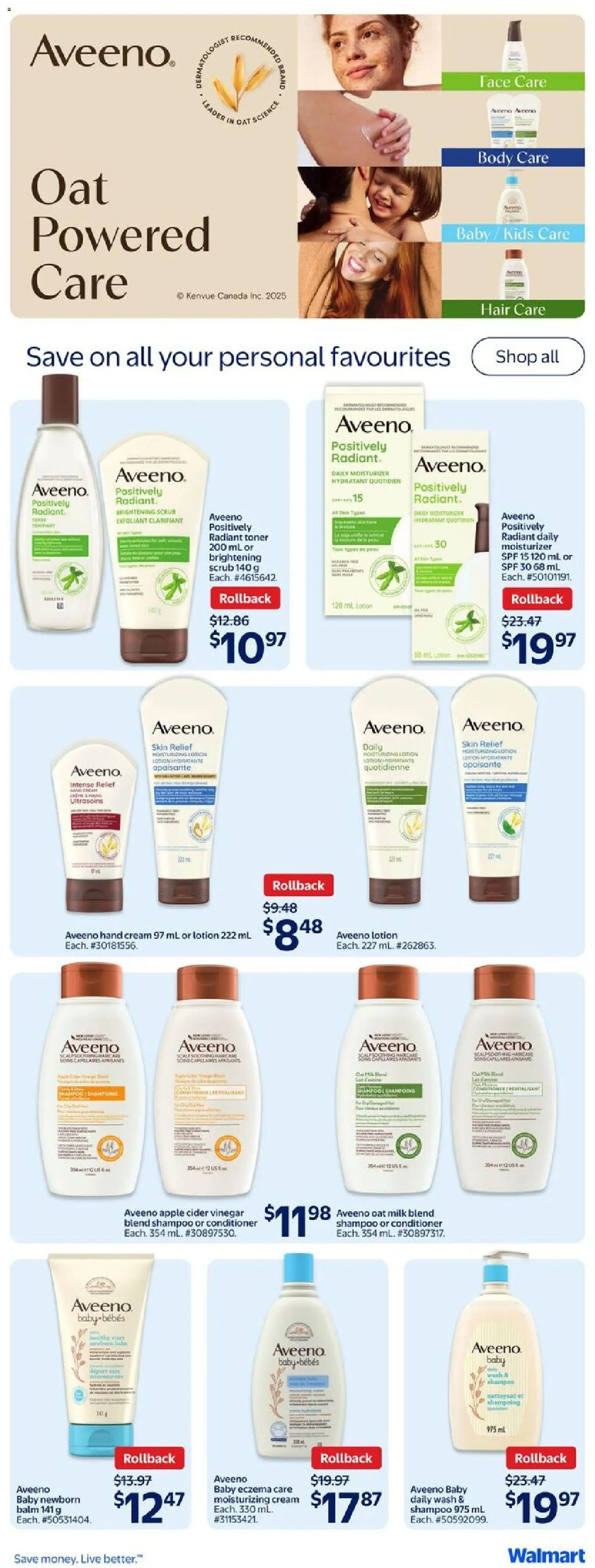 Walmart flyer valid from 18.12.2025 | Page: 23 | Products: Shampoo, Conditioner, Hand cream, Milk