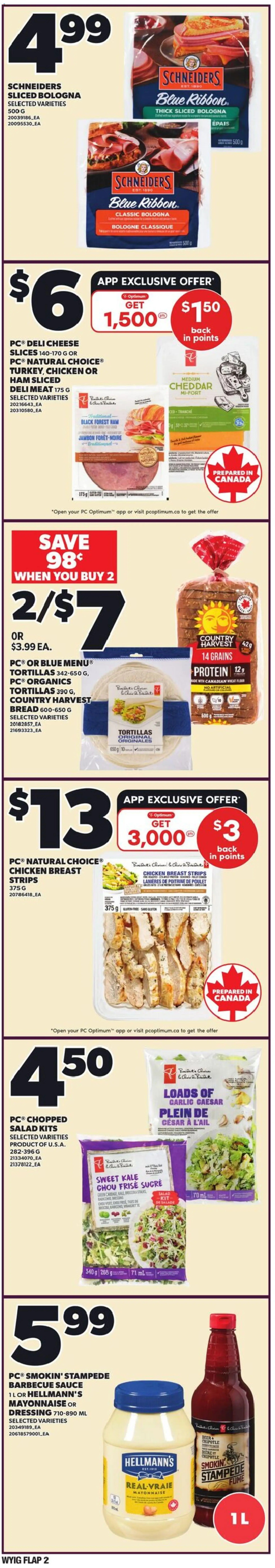 Loblaws flyer valid from 16.04.2026 | Page: 2 | Products: Cheese, Bread, Ham, Chicken