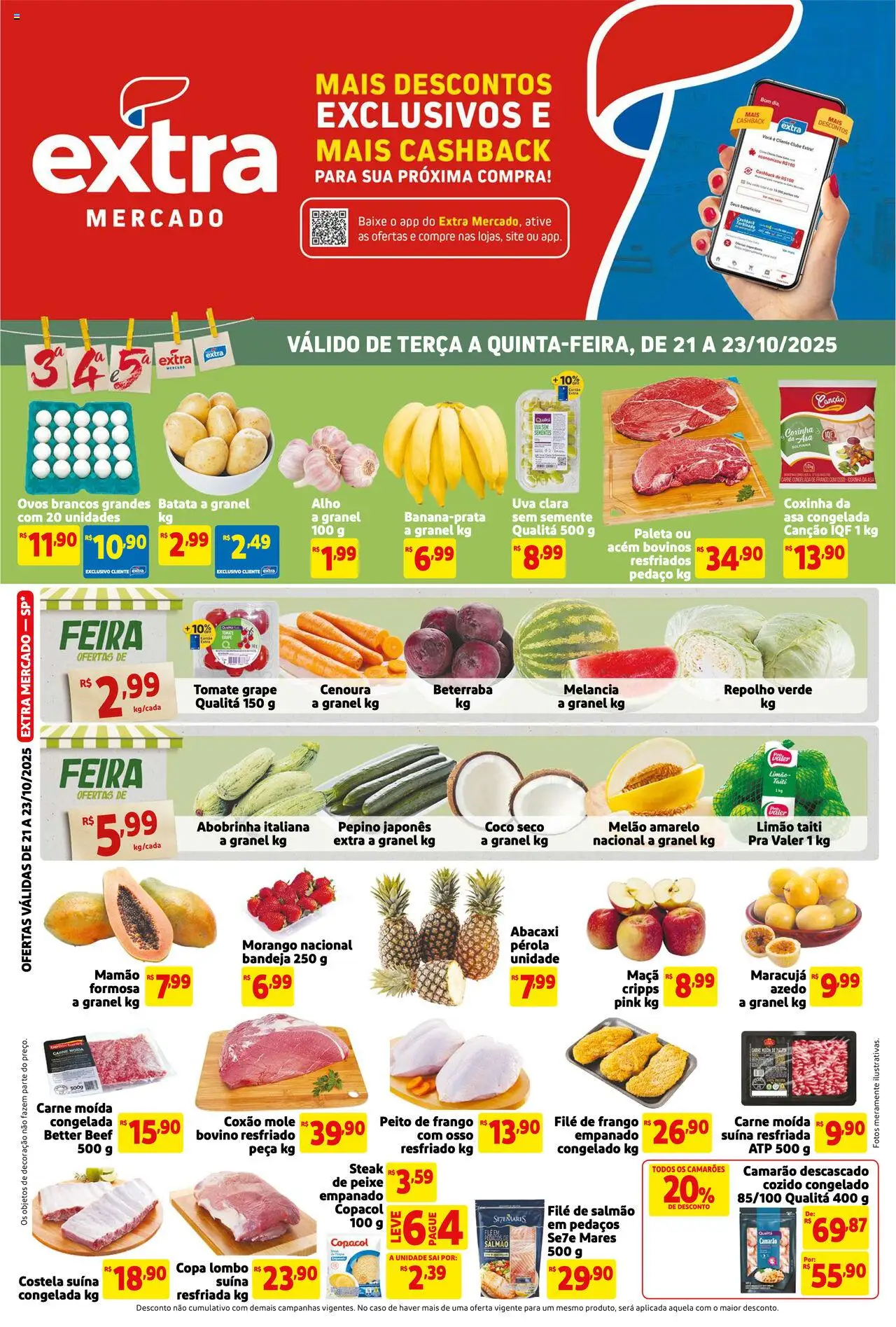 Extra Folheto - válido de 21.10.2025 | Página: 1 | Produtos: Abacaxi, Cenoura, Bandeja, Mamão