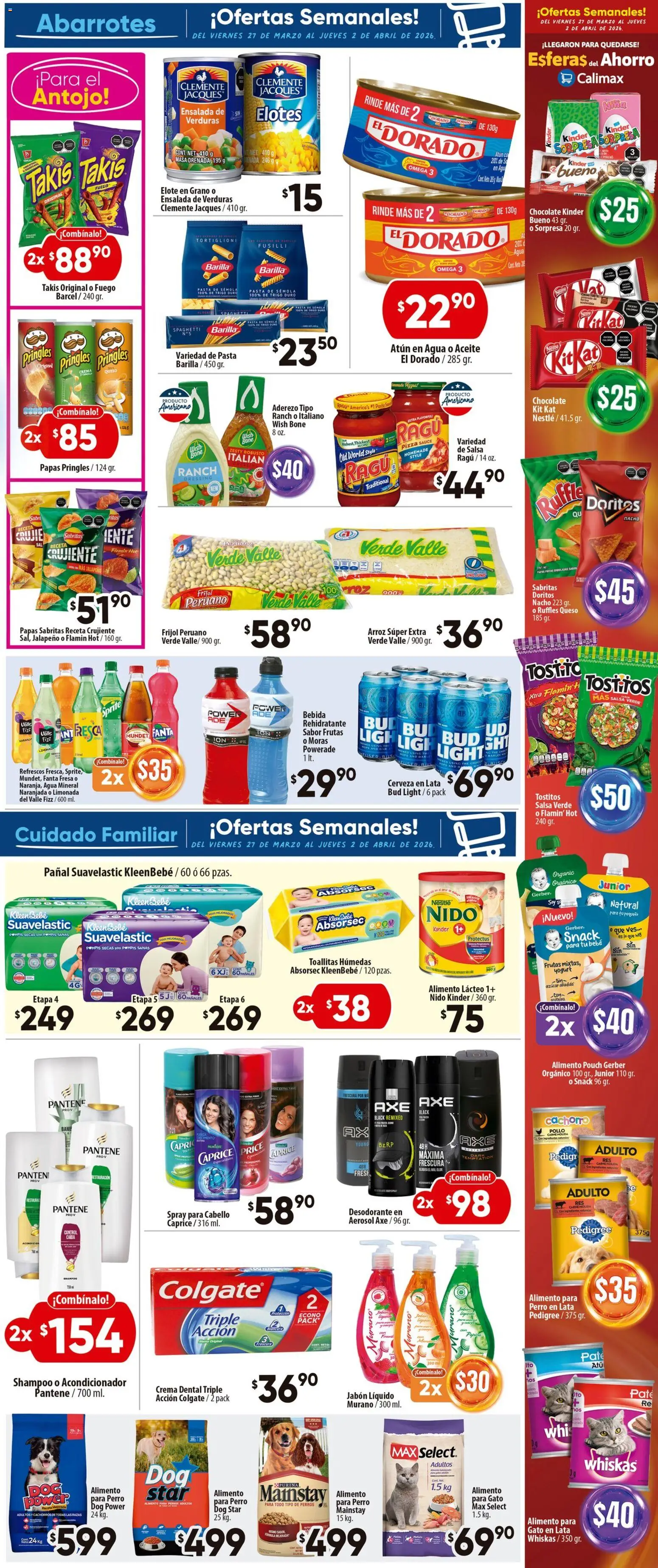 Nuevas ofertas de Calimax válidas en toda la República Mexicana desde el 27.03.2026. ¡Encuentra las mejores ofertas en Calimax folleto Ensenada! | Página: 5 | Productos: Azúcar, Crema, Papas fritas, Pañales