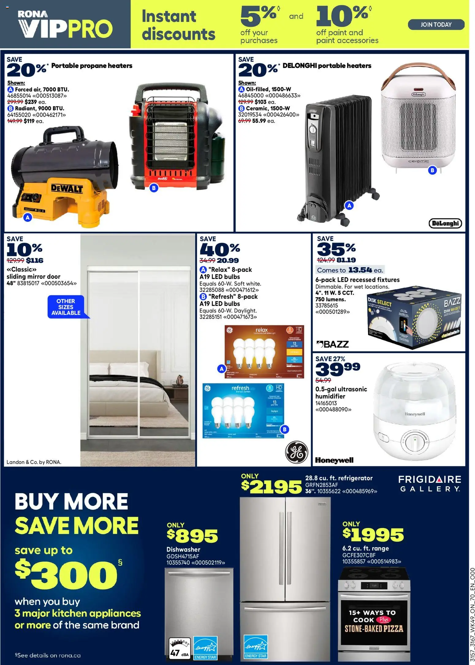 Rona flyer valid from 01.01.2026 | Page: 4 | Products: Refrigerator, Dishwasher, Mirror, Pizza