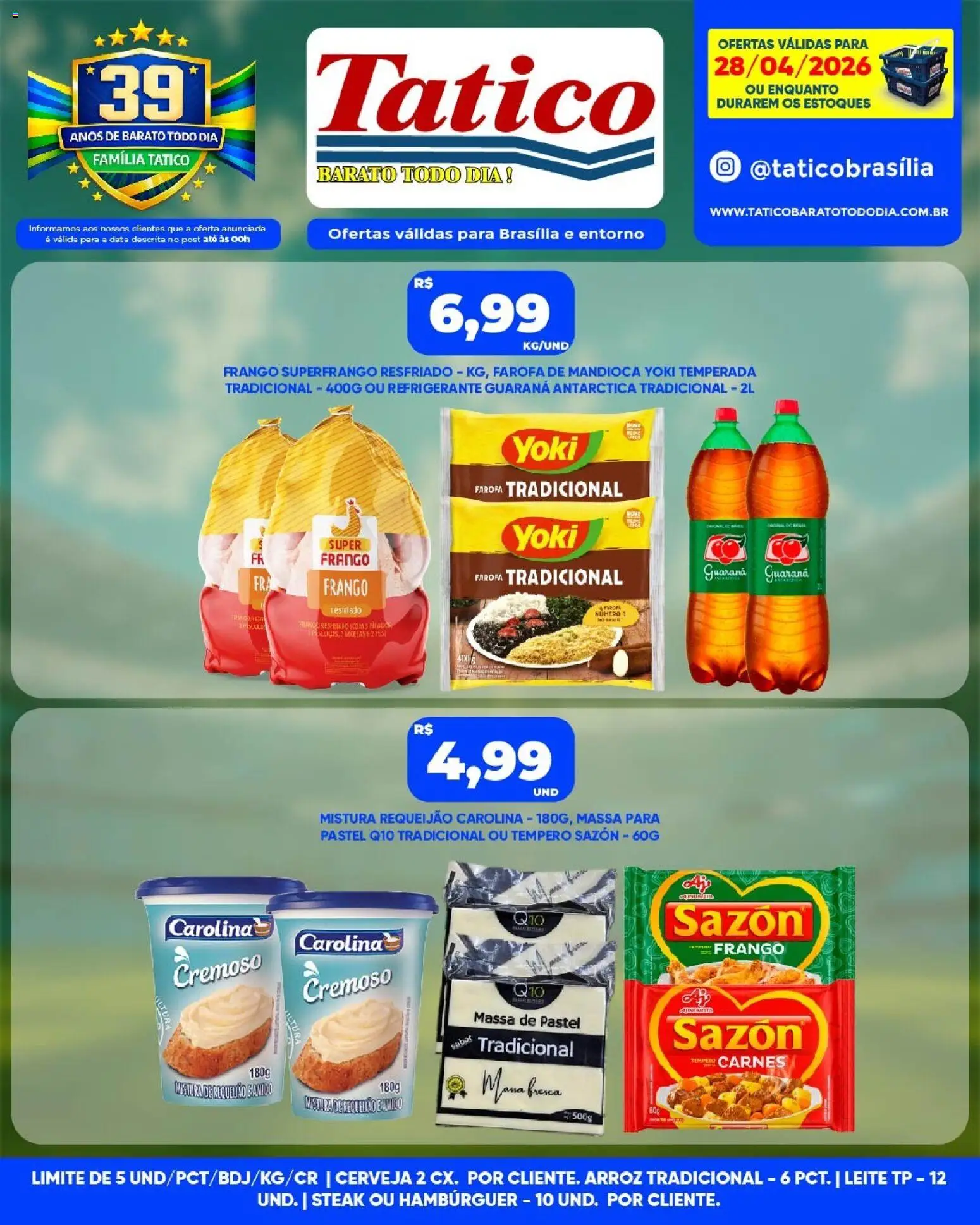 Tatico Folheto - válido de 28.04.2026 | Página: 6 | Produtos: Mandioca, Arroz, Refrigerante, Frango