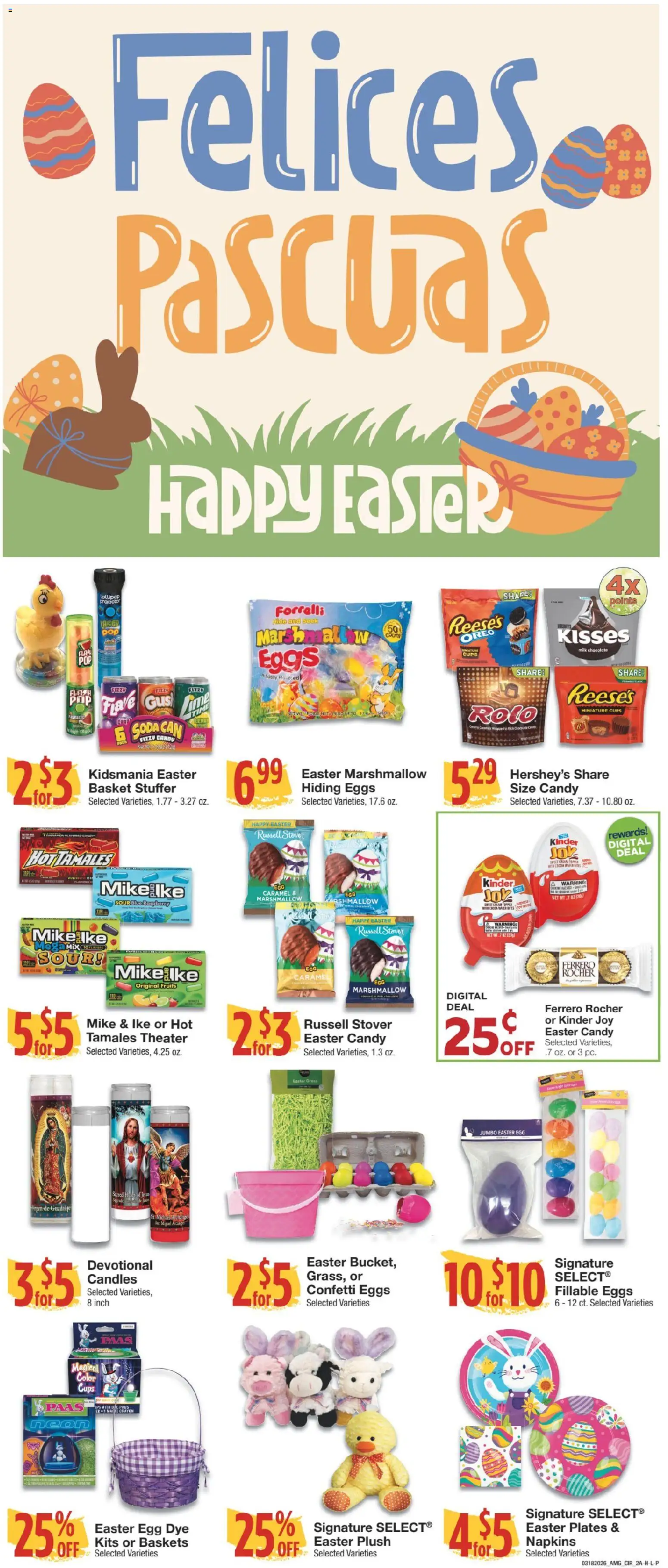 United Supermarkets Ad - valid from 17.03.2026 | Page: 2 | Products: Milk, Eggs, Chocolate, Fruits