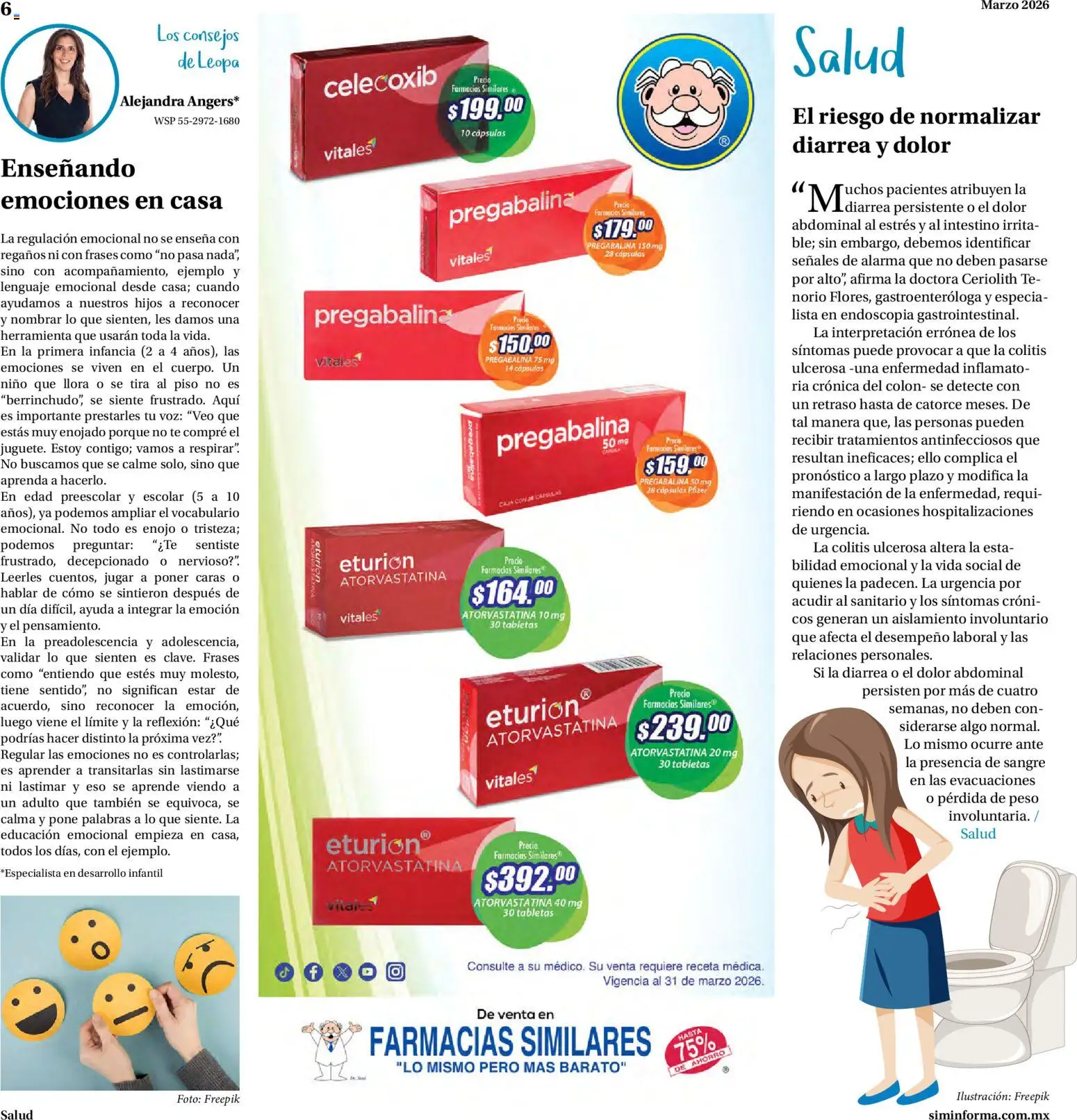 Nuevas ofertas de Farmacias Similares válidas en toda la República Mexicana desde el 01.03.2026. ¡Encuentra las mejores ofertas en Farmacias Similares catálogo! | Página: 6 | Productos: Alarma, Té, Caja