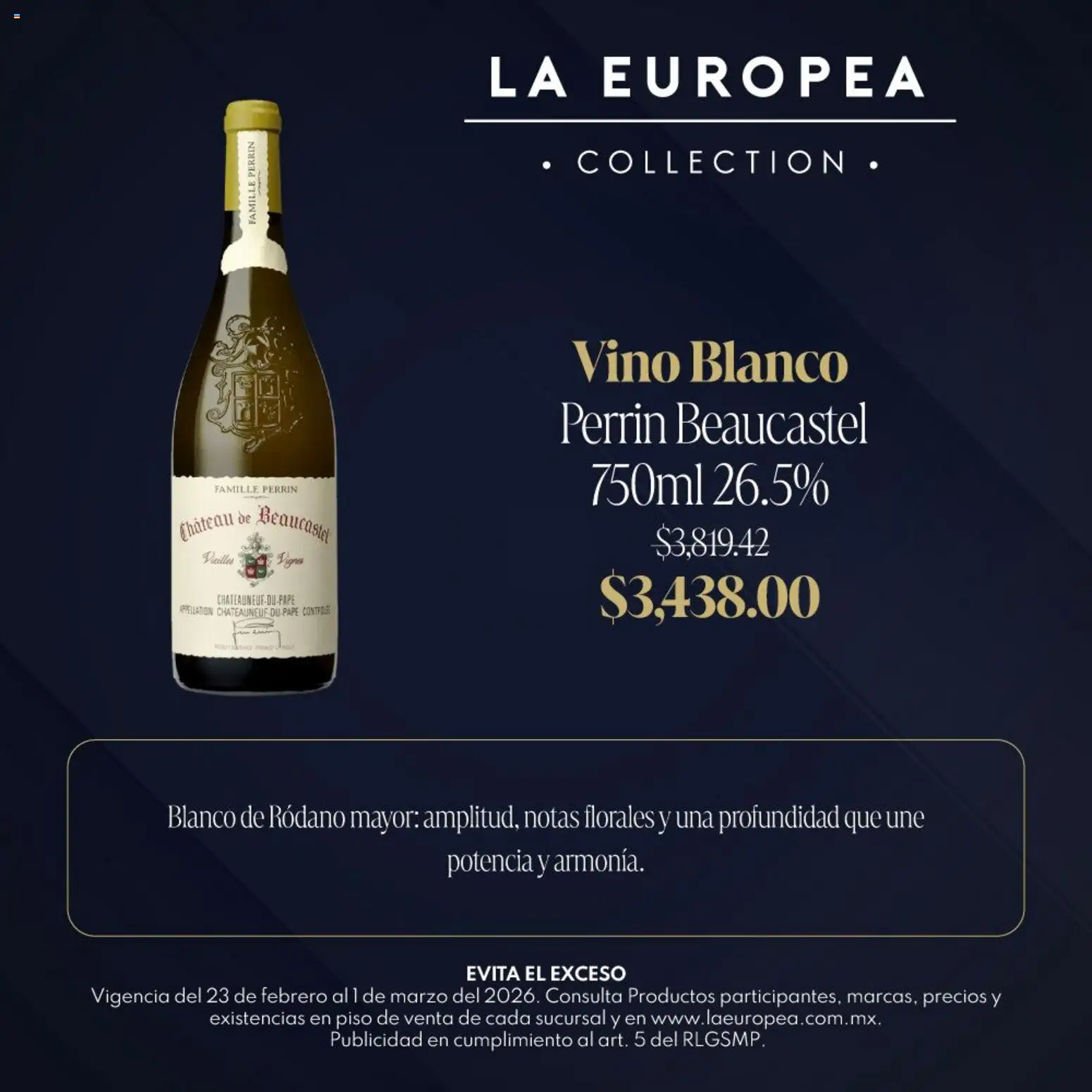 Nuevas ofertas de La Europea válidas en toda la República Mexicana desde el 23.02.2026. ¡Encuentra las mejores ofertas en La Europea catálogo Grandes Vinos! | Página: 6 | Productos: Vino