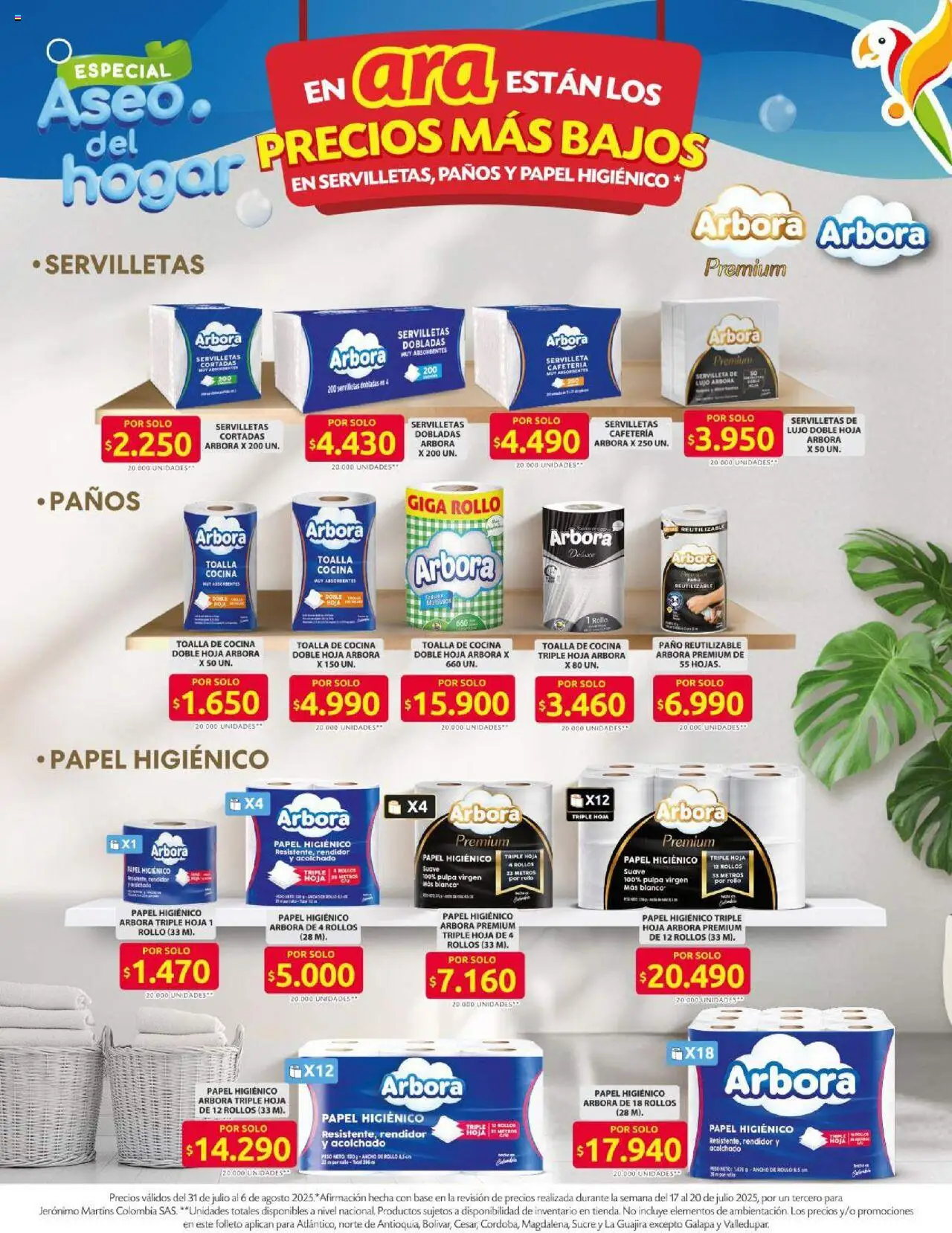 Ara revista - valida desde el 31.07.2025 | Página: 7 | Productos: Cocina, Servilletas, Toalla, Papel higiénico