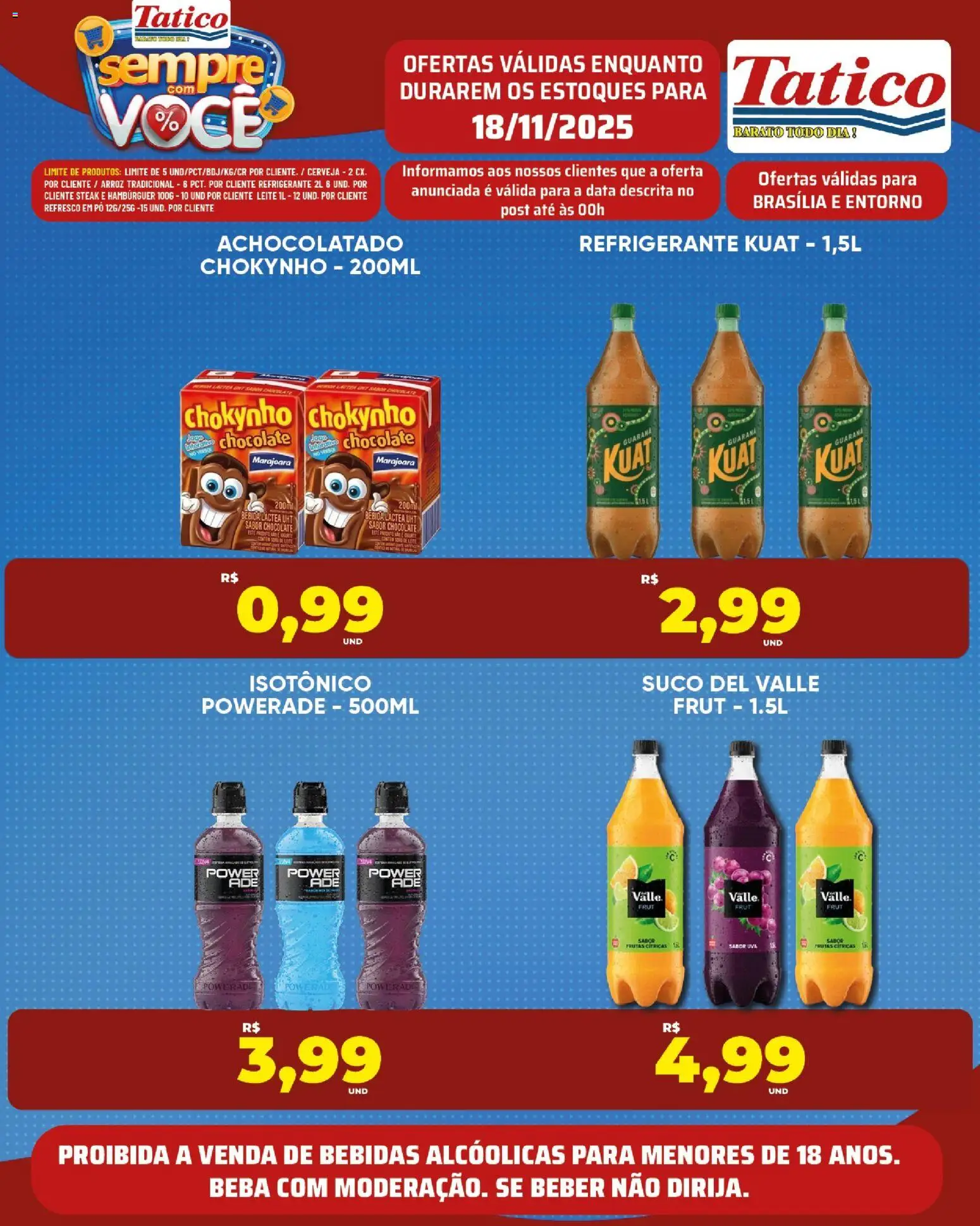 Tatico Folheto - válido de 19.11.2025 | Página: 33 | Produtos: Leite, Suco, Cerveja, Arroz