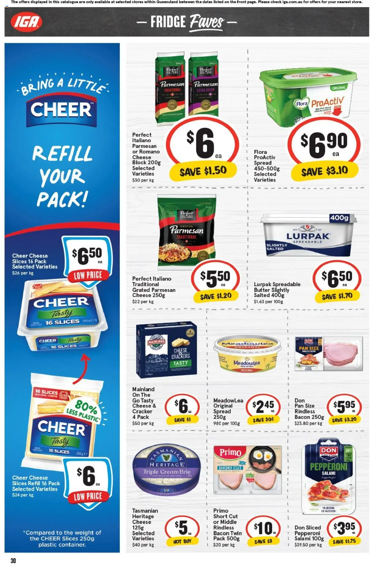 IGA catalogue - valid from 22.10.2025 | Page: 29 | Products: Cheese, Salami, Fridge, Weight
