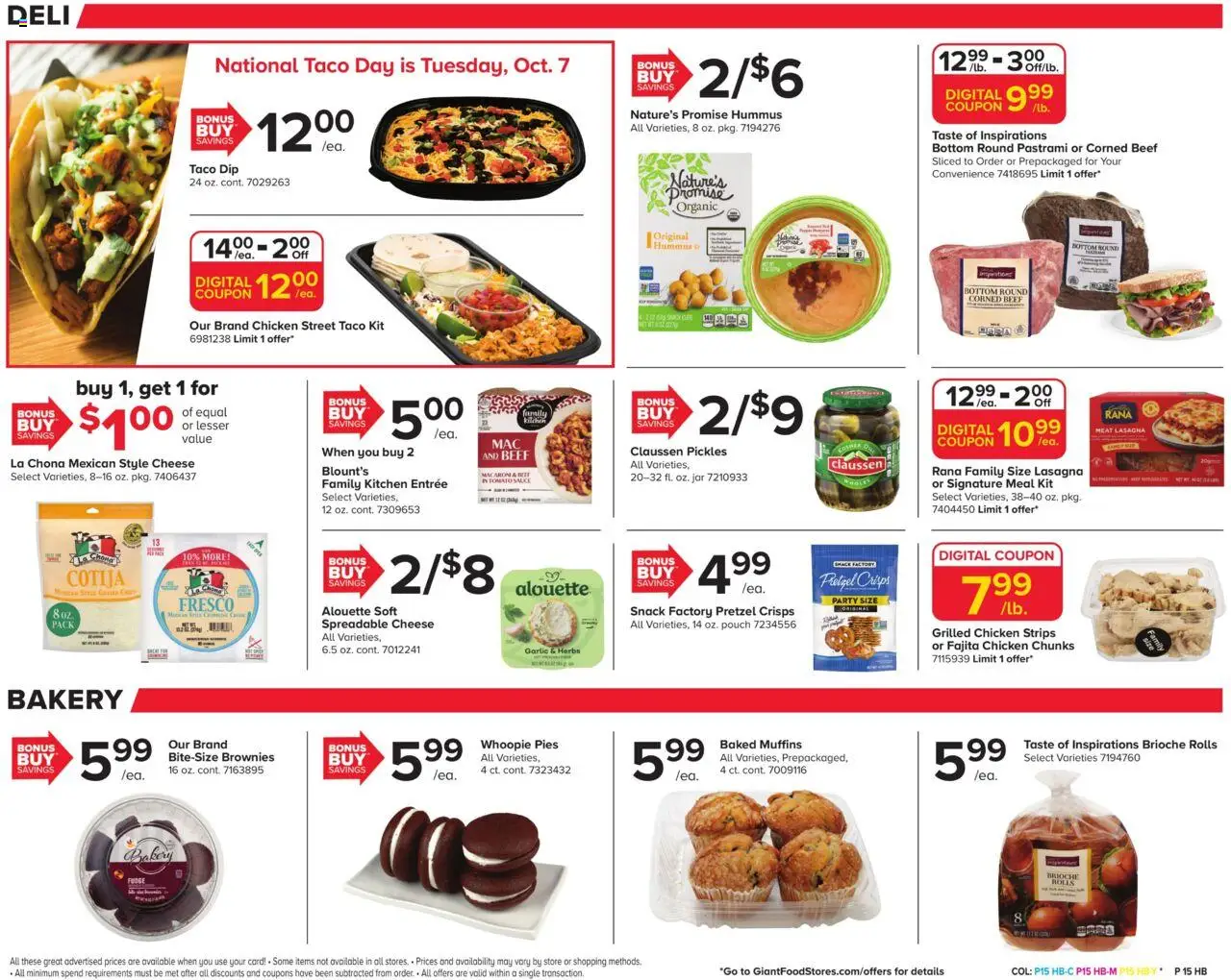 Giant Weekly Ad - valid from 03.10.2025 | Page: 18 | Products: Bakery, Cheese, Beef, Garlic